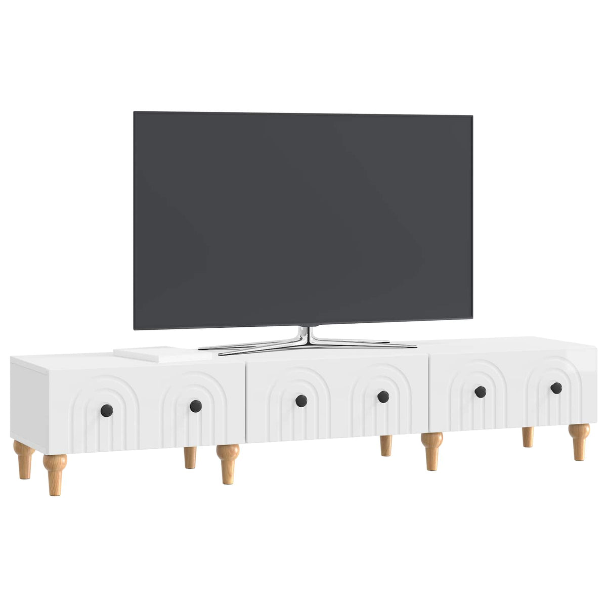 TV-Schränk Hochglanz Weiß 147 x 34,5 x 30 cm Holzwerkstoff