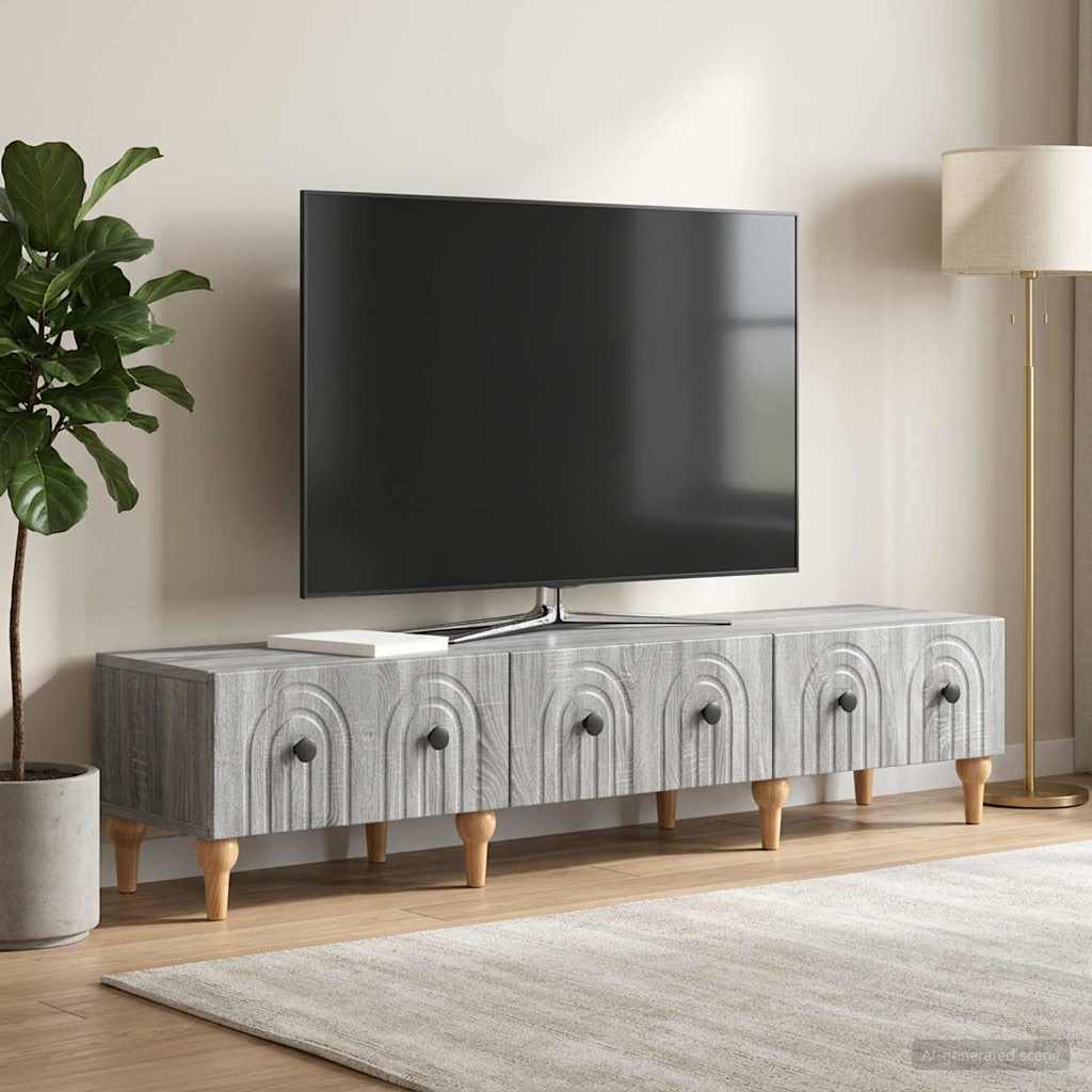 TV-Schränk Graues Sonoma 147 x 34,5 x 30 cm Holzwerkstoff