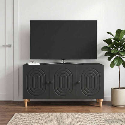 TV-Schränk 99 x 34,5 x 50 cm Schwarz Holzwerkstoff