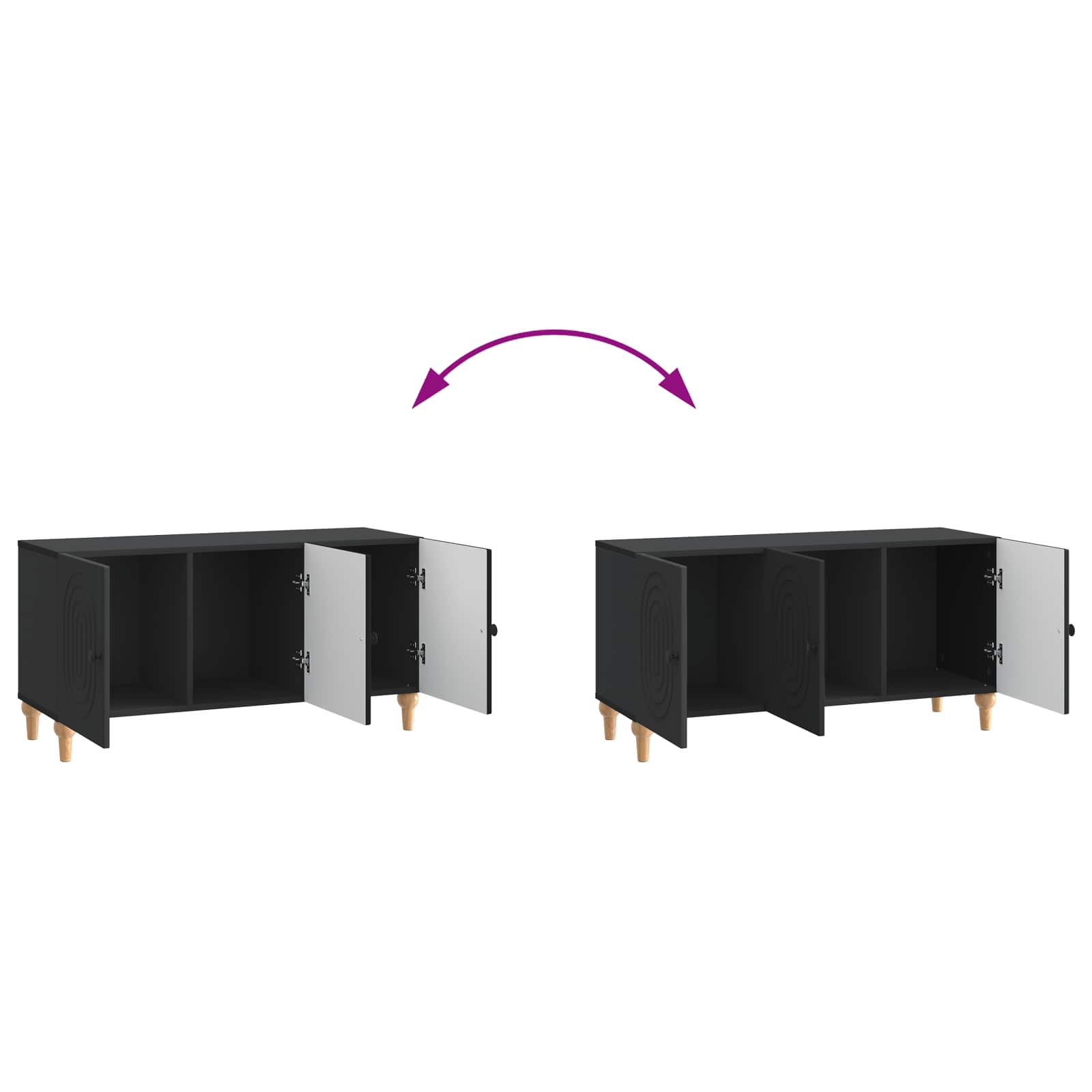 TV-Schränk 99 x 34,5 x 50 cm Schwarz Holzwerkstoff