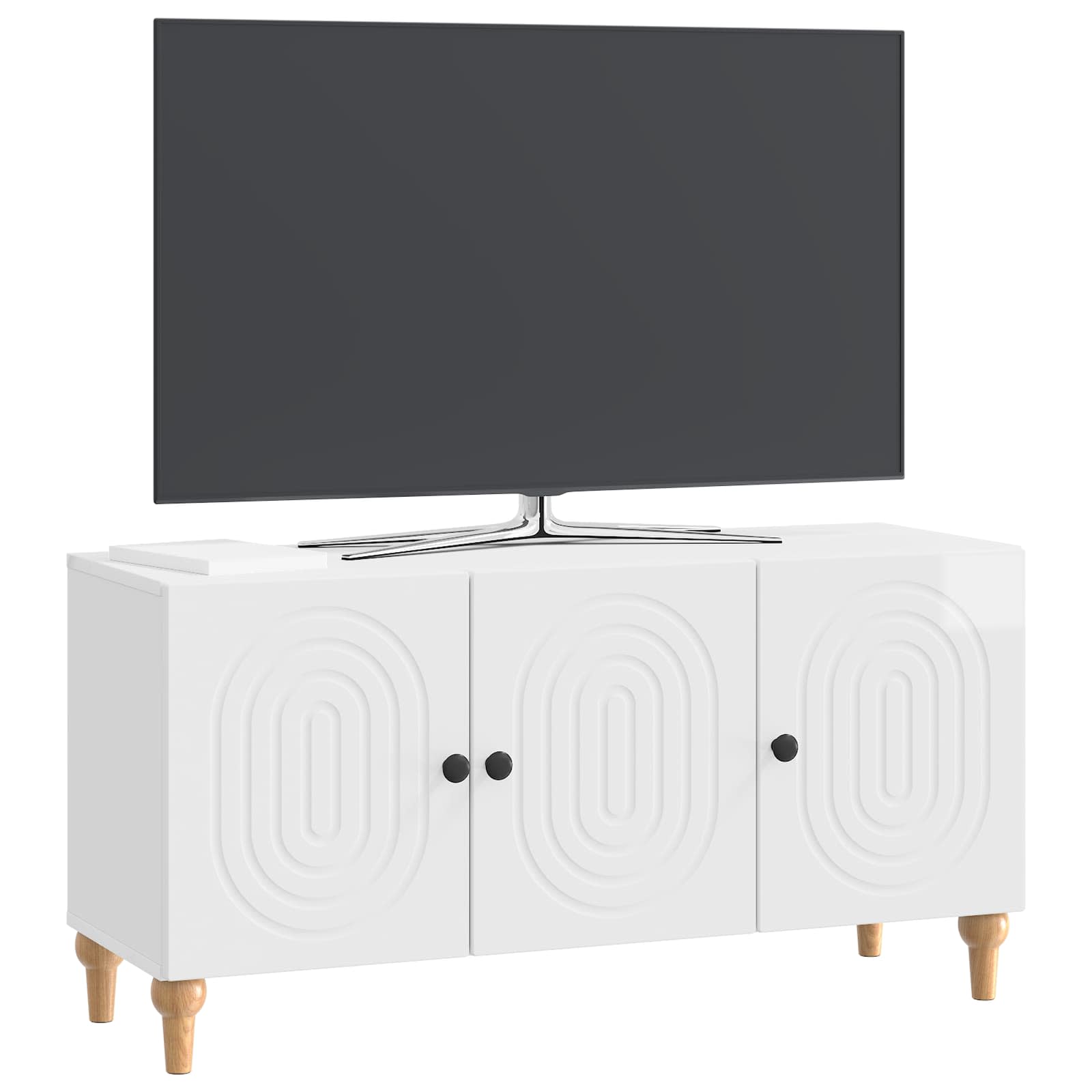 TV-Schränk 99 x 34,5 x 50 cm Hochglanz Weiß Holzwerkstoff