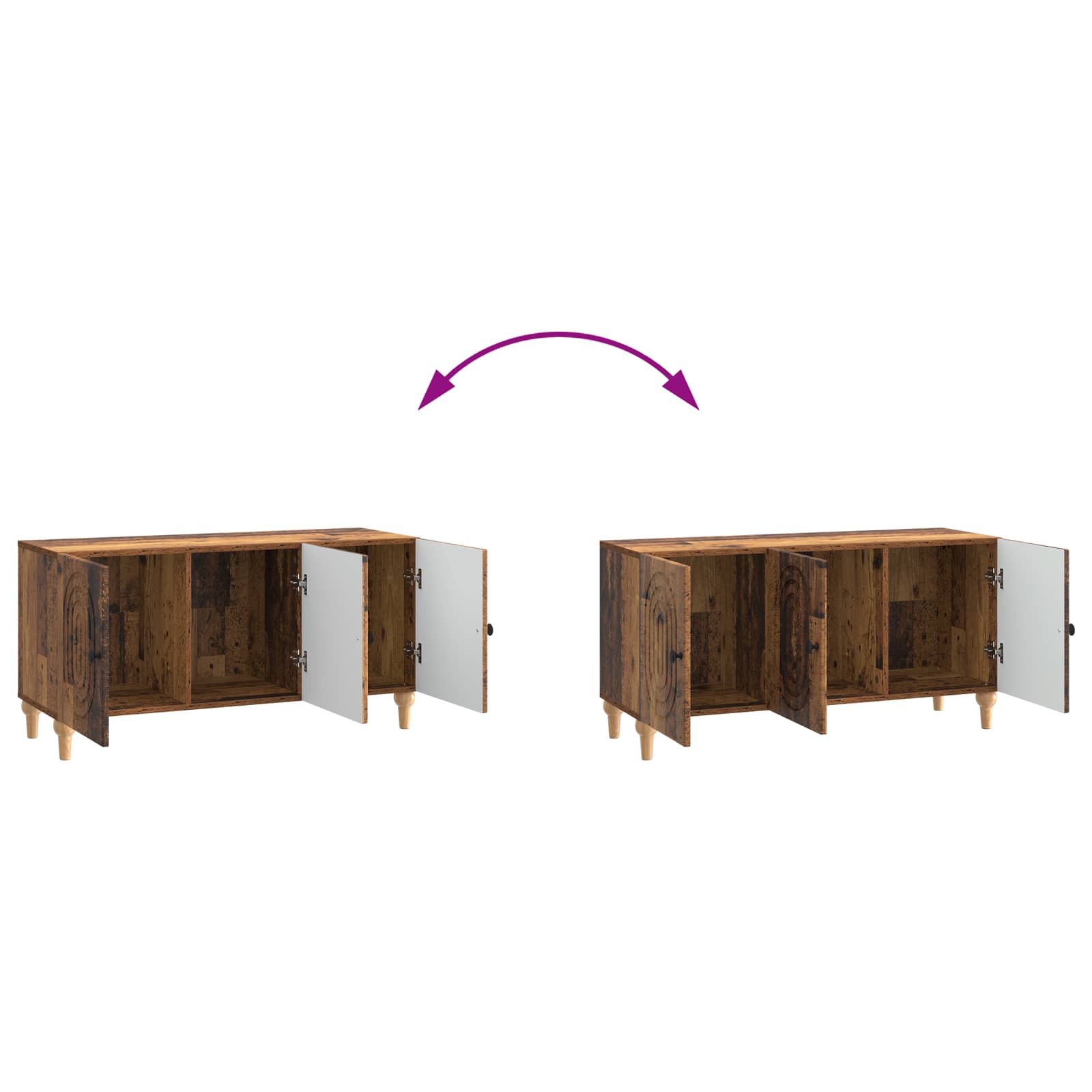TV-Schränk 99 x 34,5 x 50 cm Altholz Holzwerkstoff