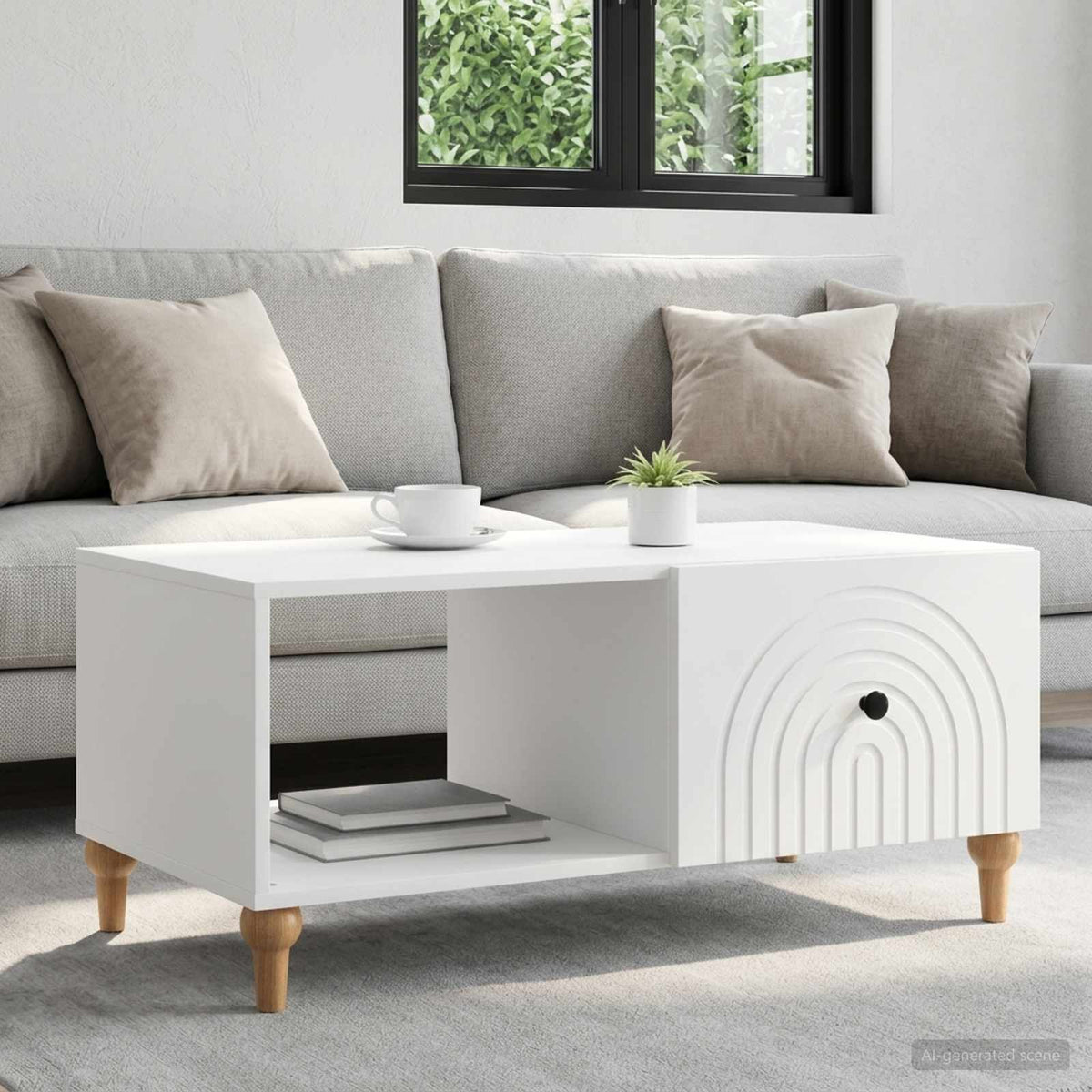 Couchtisch Weiß 90 x 50 x 40 cm Holzwerkstoff