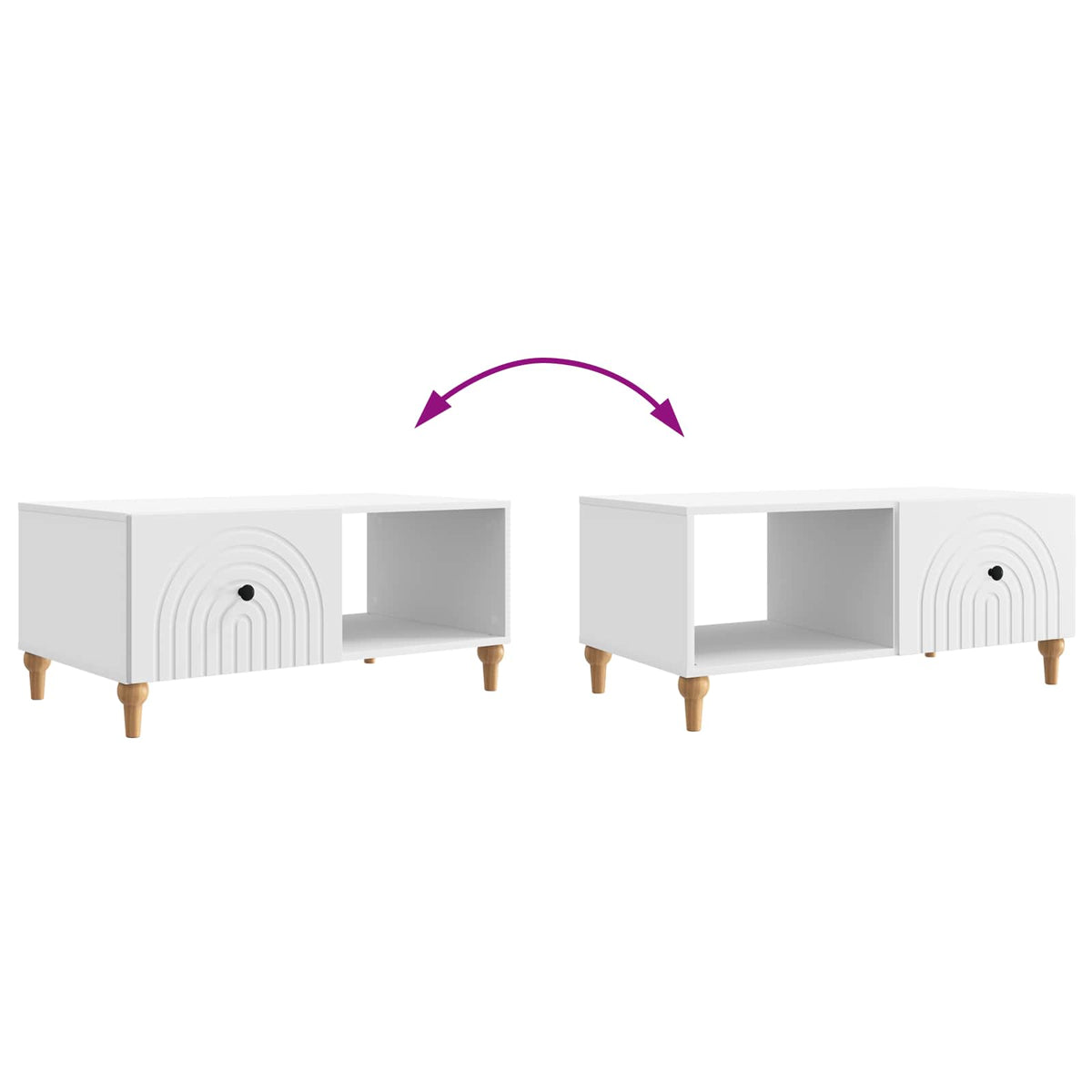 Couchtisch Weiß 90 x 50 x 40 cm Holzwerkstoff