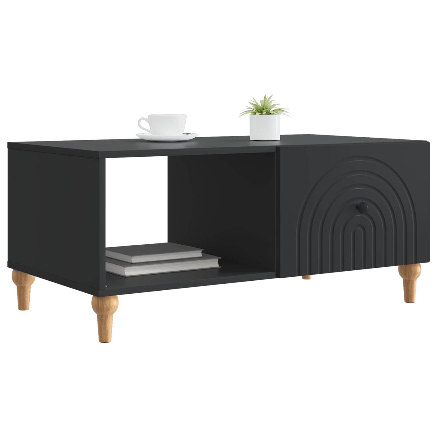 Couchtisch Schwarz 90 x 50 x 40 cm Holzwerkstoff