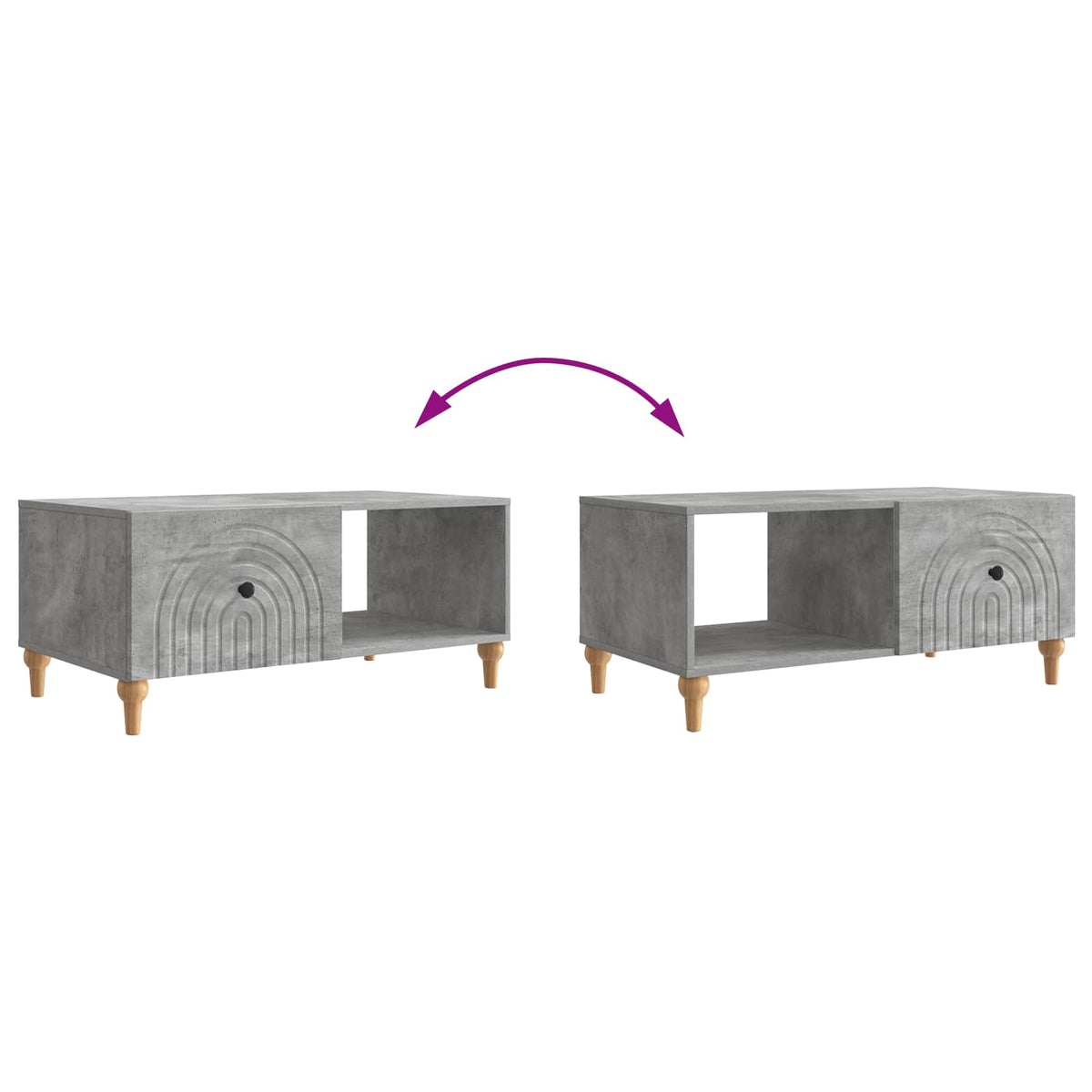 Couchtisch Betongrau 90 x 50 x 40 cm Holzwerkstoff