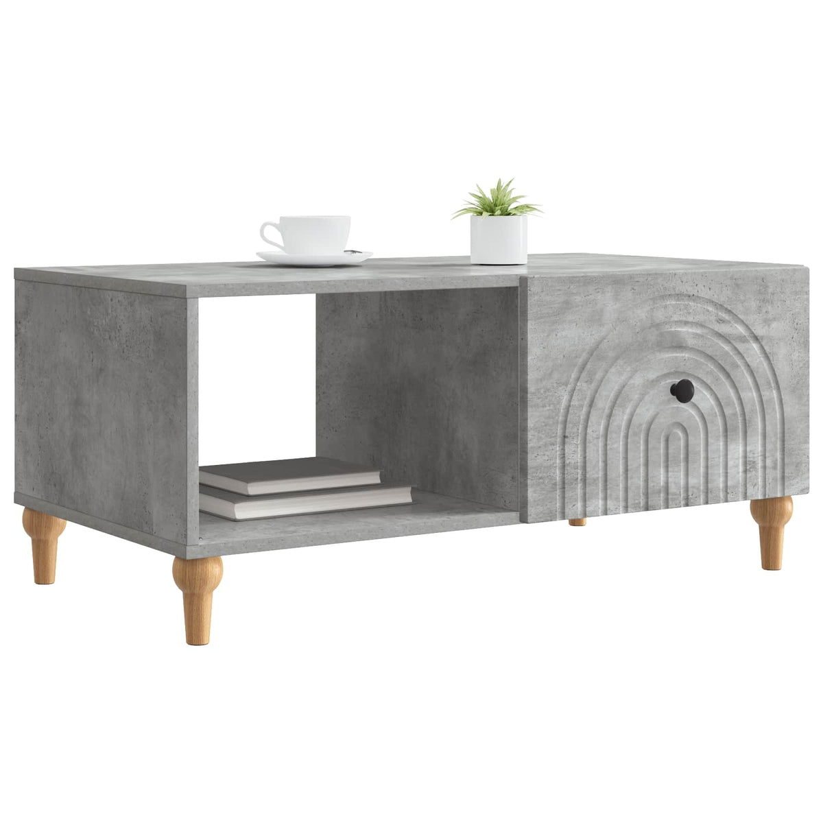 Couchtisch Betongrau 90 x 50 x 40 cm Holzwerkstoff
