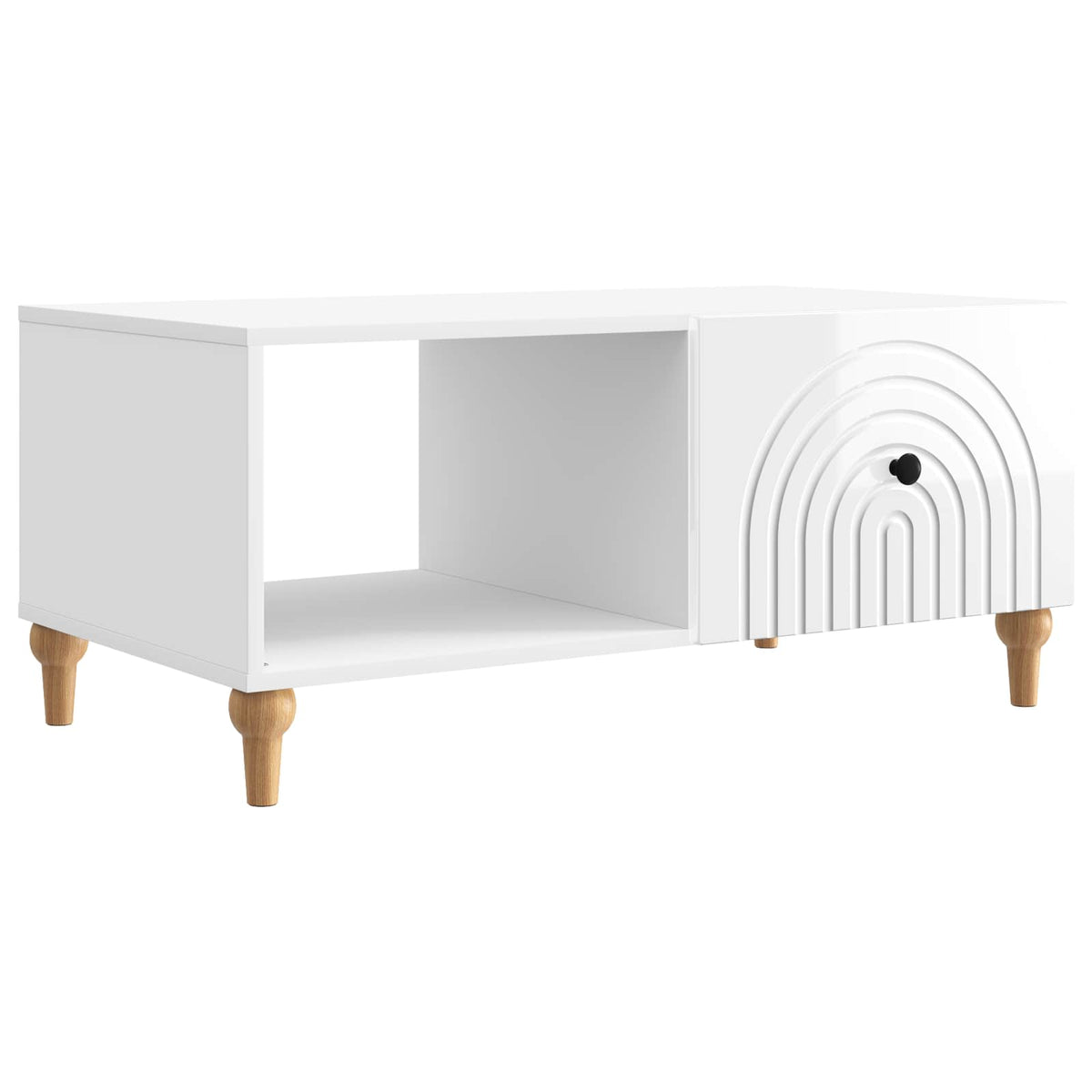 Couchtisch Hochglanz Weiß 90 x 50 x 40 cm Holzwerkstoff