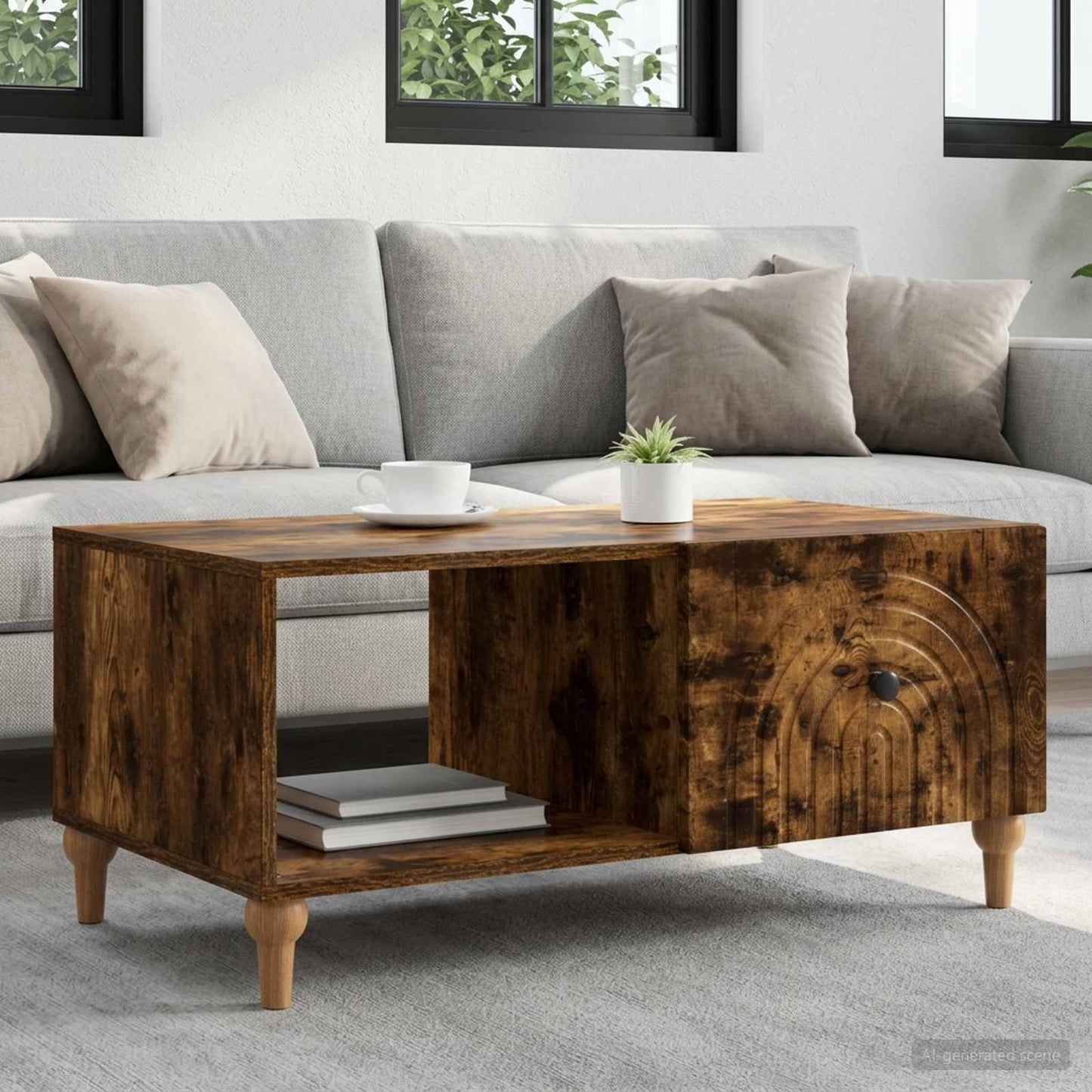 Couchtisch Geräucherte Eiche 90 x 50 x 40 cm Holzwerkstoff