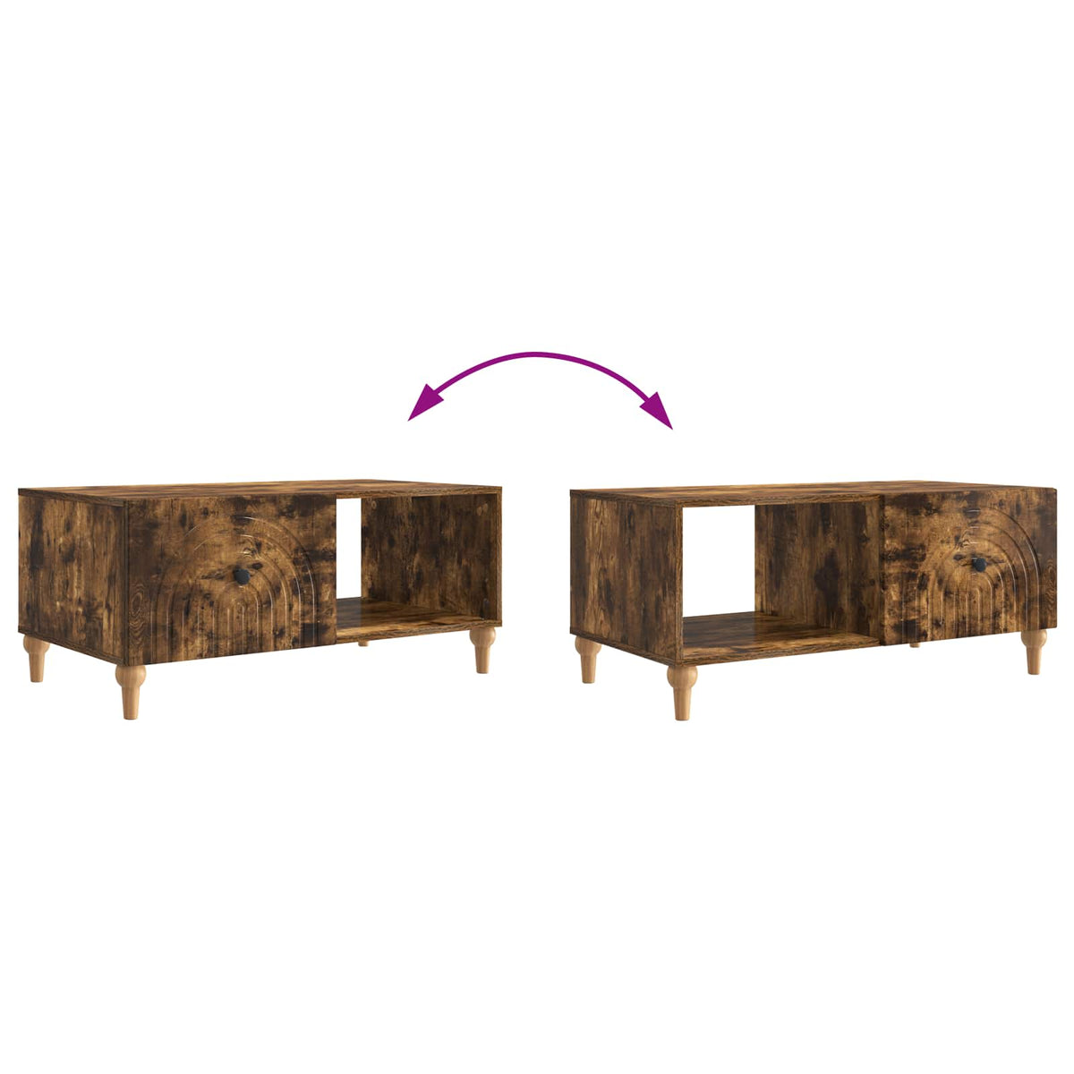 Couchtisch Geräucherte Eiche 90 x 50 x 40 cm Holzwerkstoff