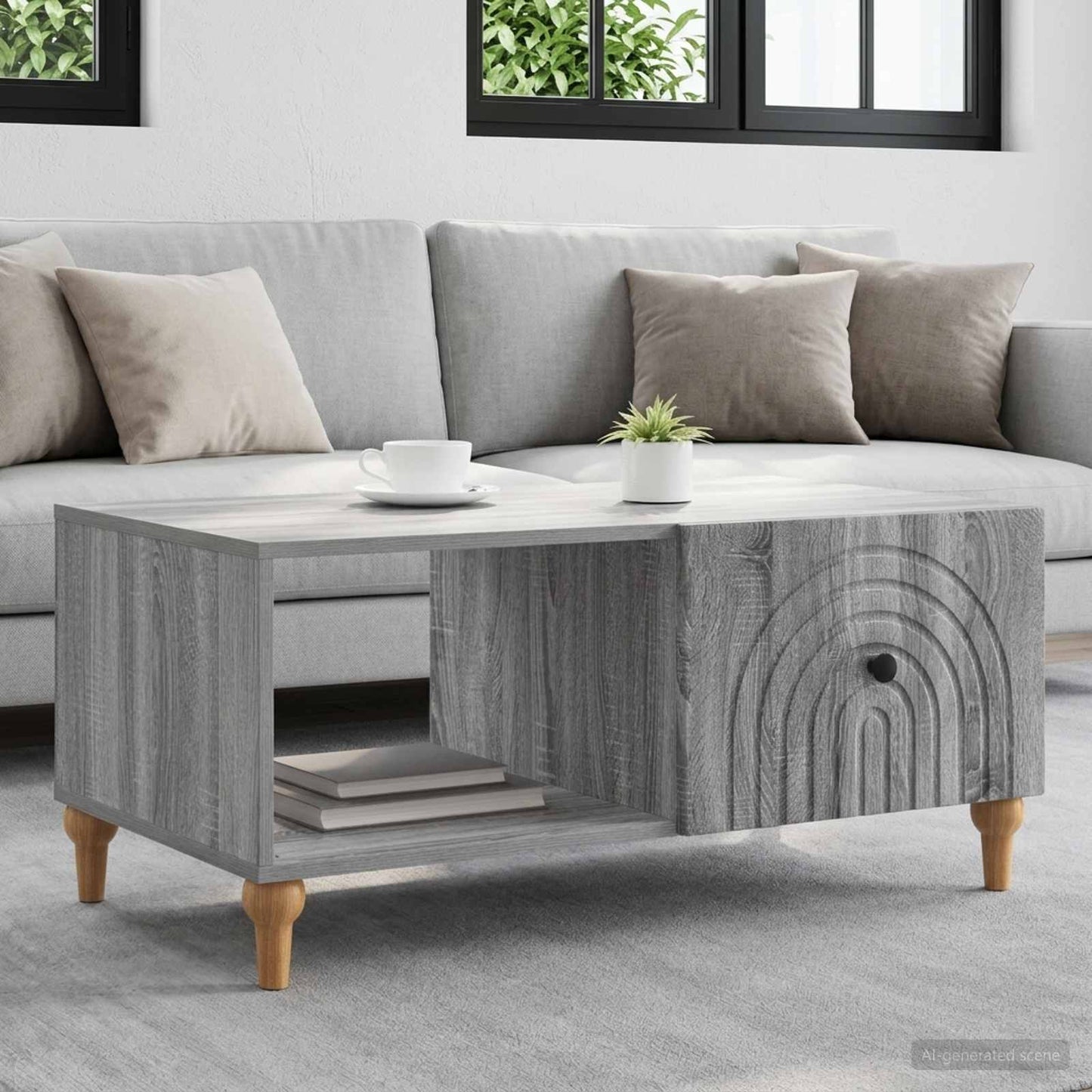 Couchtisch Graues Sonoma 90 x 50 x 40 cm Holzwerkstoff