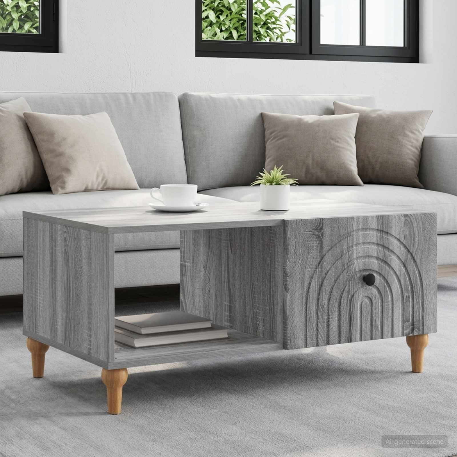 Couchtisch Graues Sonoma 90 x 50 x 40 cm Holzwerkstoff