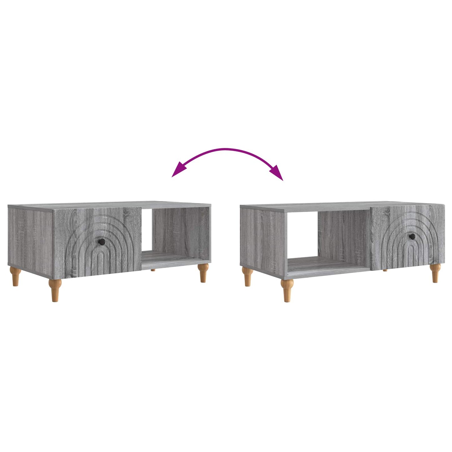 Couchtisch Graues Sonoma 90 x 50 x 40 cm Holzwerkstoff