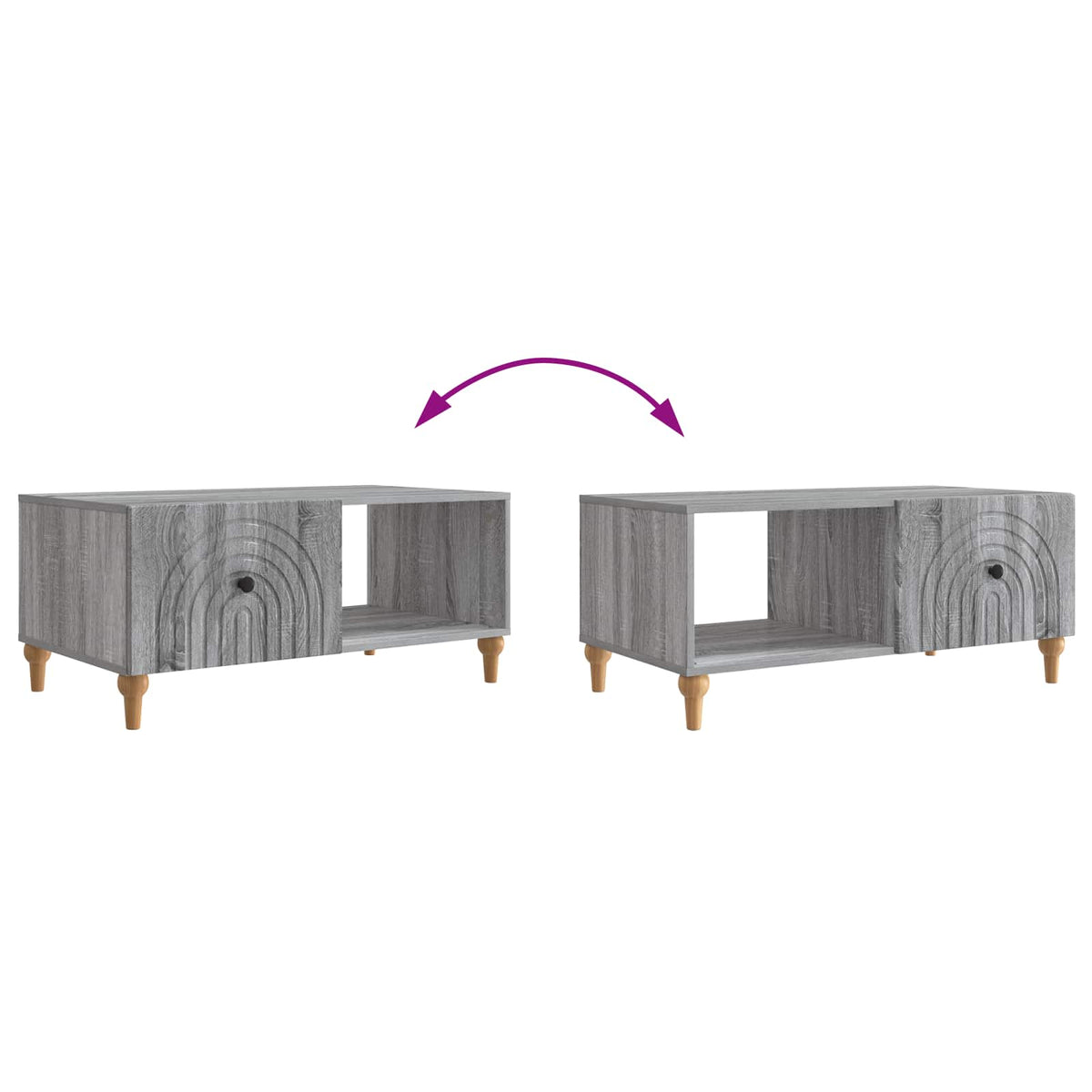 Couchtisch Graues Sonoma 90 x 50 x 40 cm Holzwerkstoff