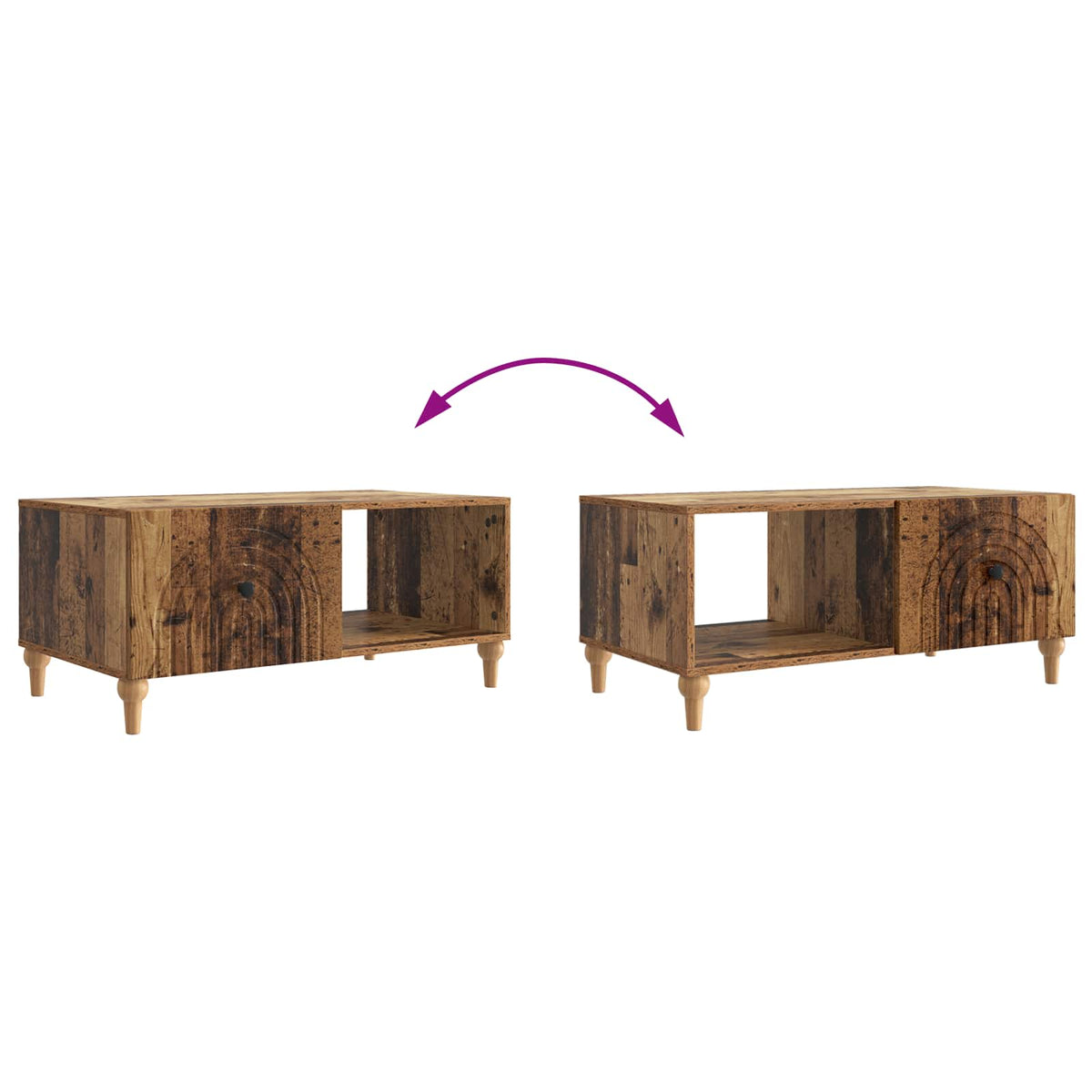 Couchtisch Altholz 90 x 50 x 40 cm Holzwerkstoff