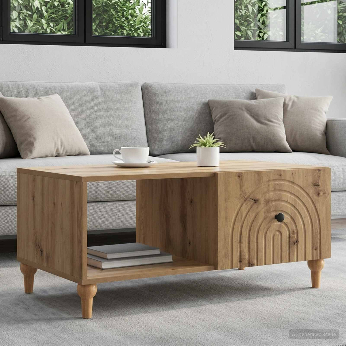 Couchtisch Artisan-Eiche 90 x 50 x 40 cm Holzwerkstoff