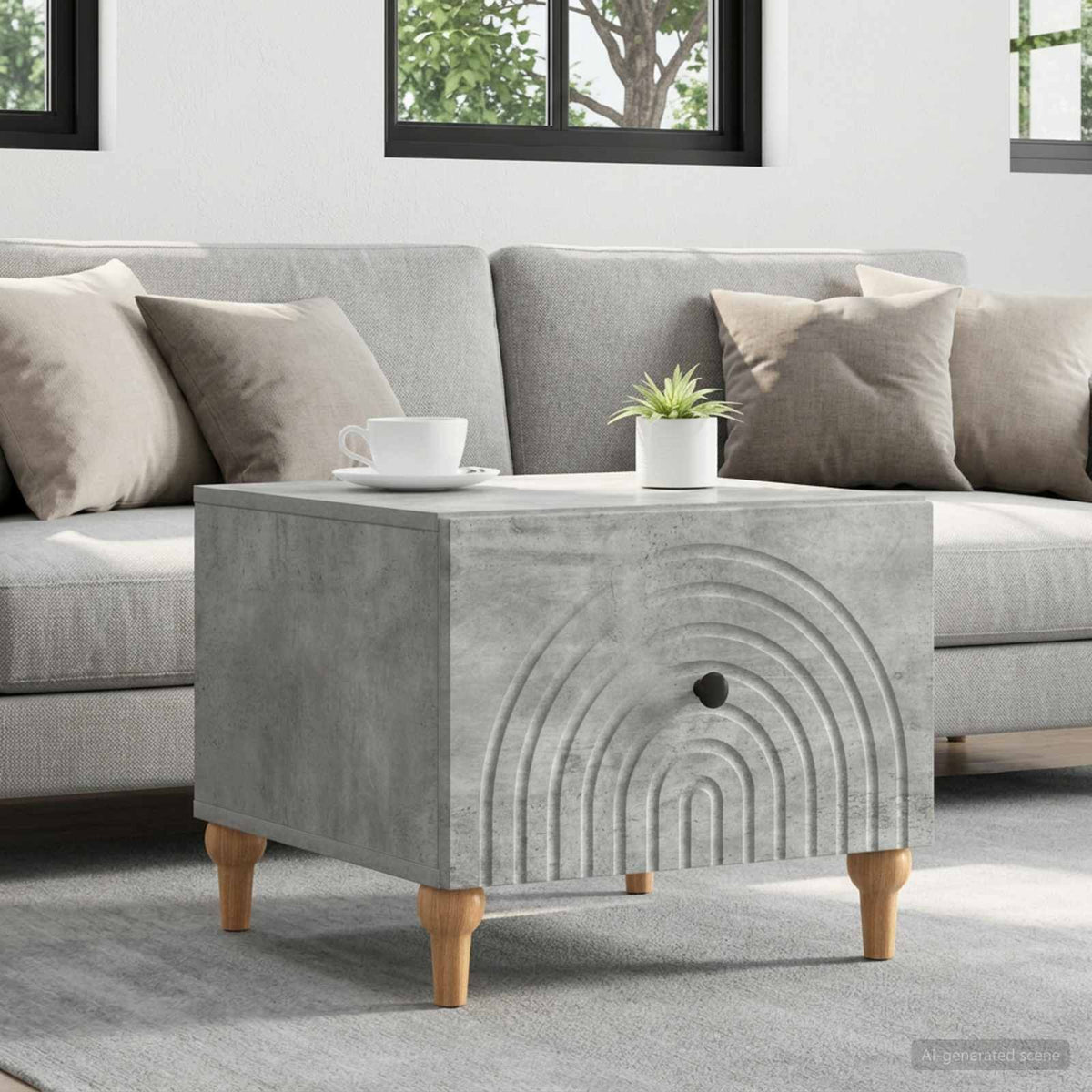 Couchtisch Betongrau 49 x 50 x 40 cm Holzwerkstoff