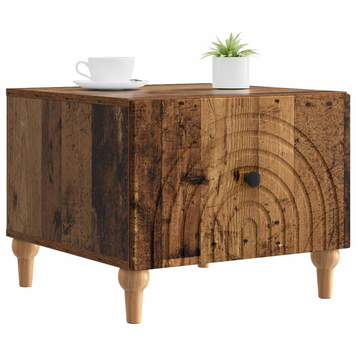 Couchtisch mit Schubladen Altholz 49 x 50 x 40 cm Holzwerkstoff