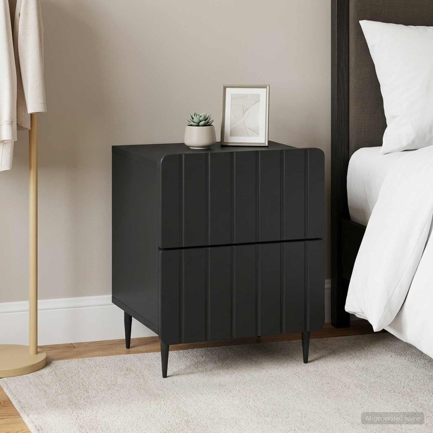 Nachttisch 2 Stk. Schwarz 43 x 34,5 x 49,5 cm Holzwerkstoff