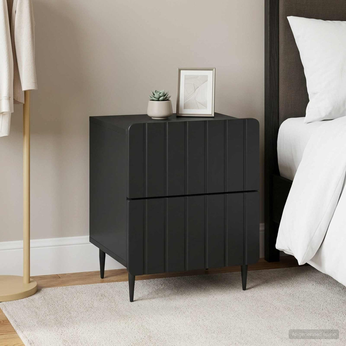 Nachttisch 2 Stk. Schwarz 43 x 34,5 x 49,5 cm Holzwerkstoff