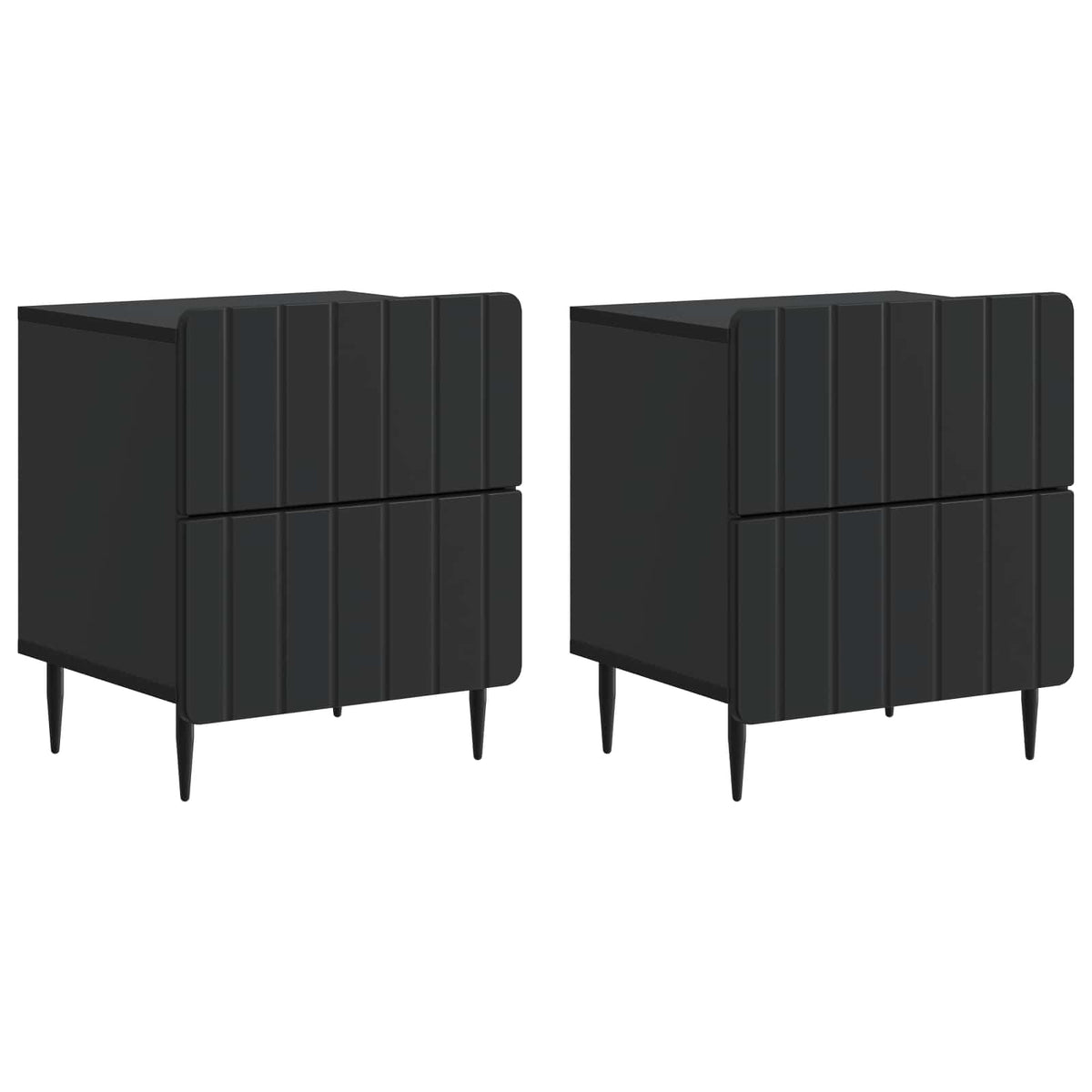 Nachttisch 2 Stk. Schwarz 43 x 34,5 x 49,5 cm Holzwerkstoff