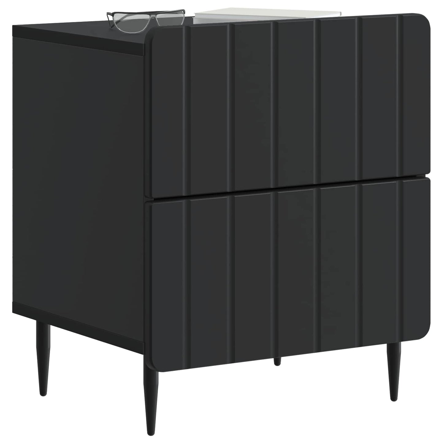 Nachttisch 2 Stk. Schwarz 43 x 34,5 x 49,5 cm Holzwerkstoff
