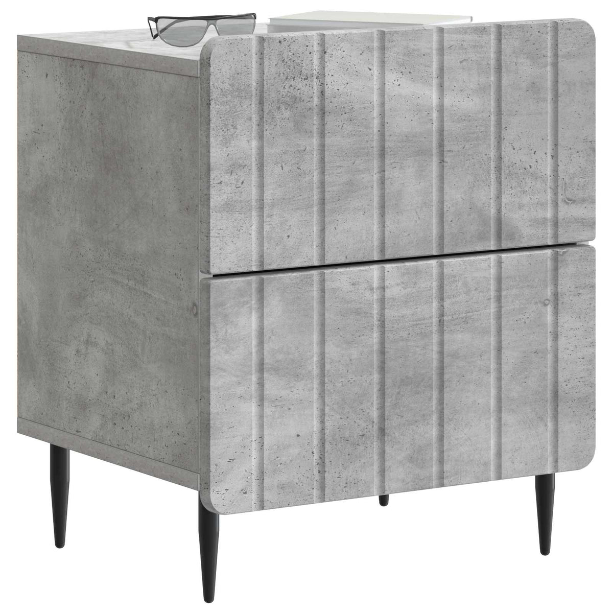 Nachttisch Betongrau 43 x 34,5 x 49,5 cm Holzwerkstoff