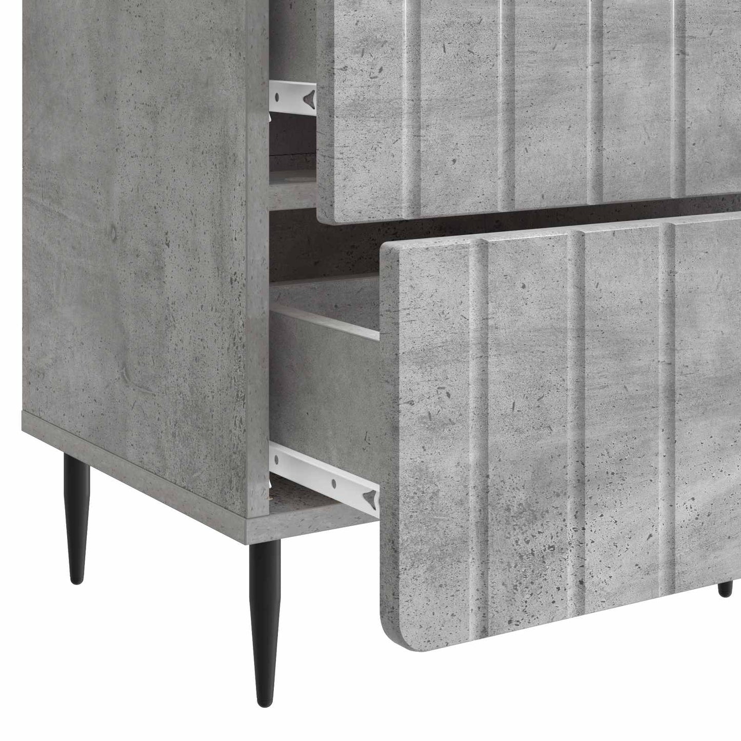 Nachttisch 2 Stk. Betongrau 43 x 34,5 x 49,5 cm Holzwerkstoff