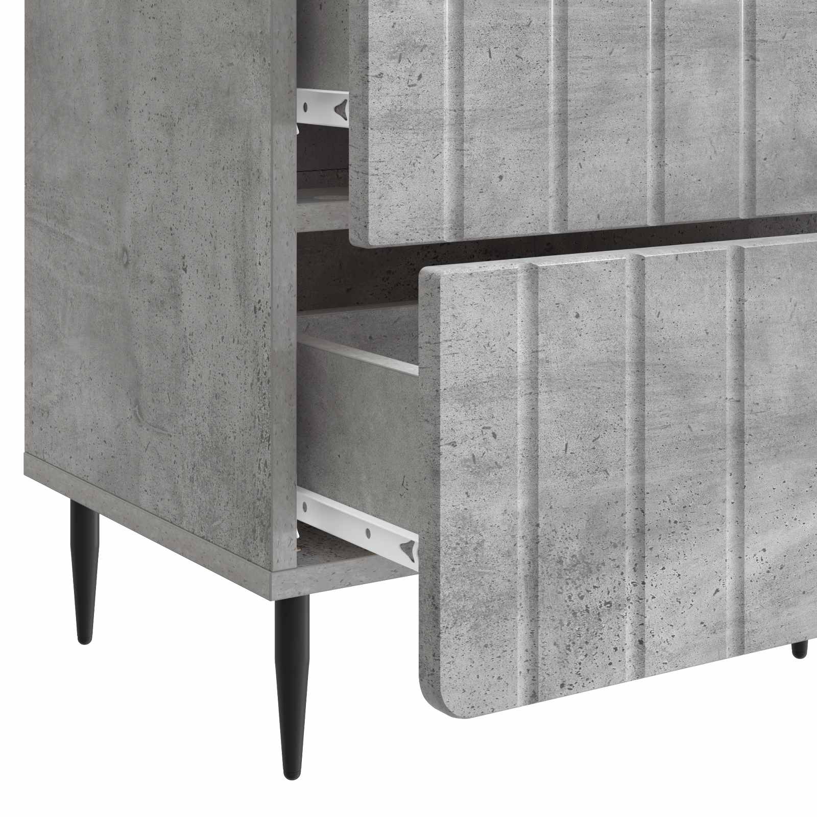 Nachttisch 2 Stk. Betongrau 43 x 34,5 x 49,5 cm Holzwerkstoff
