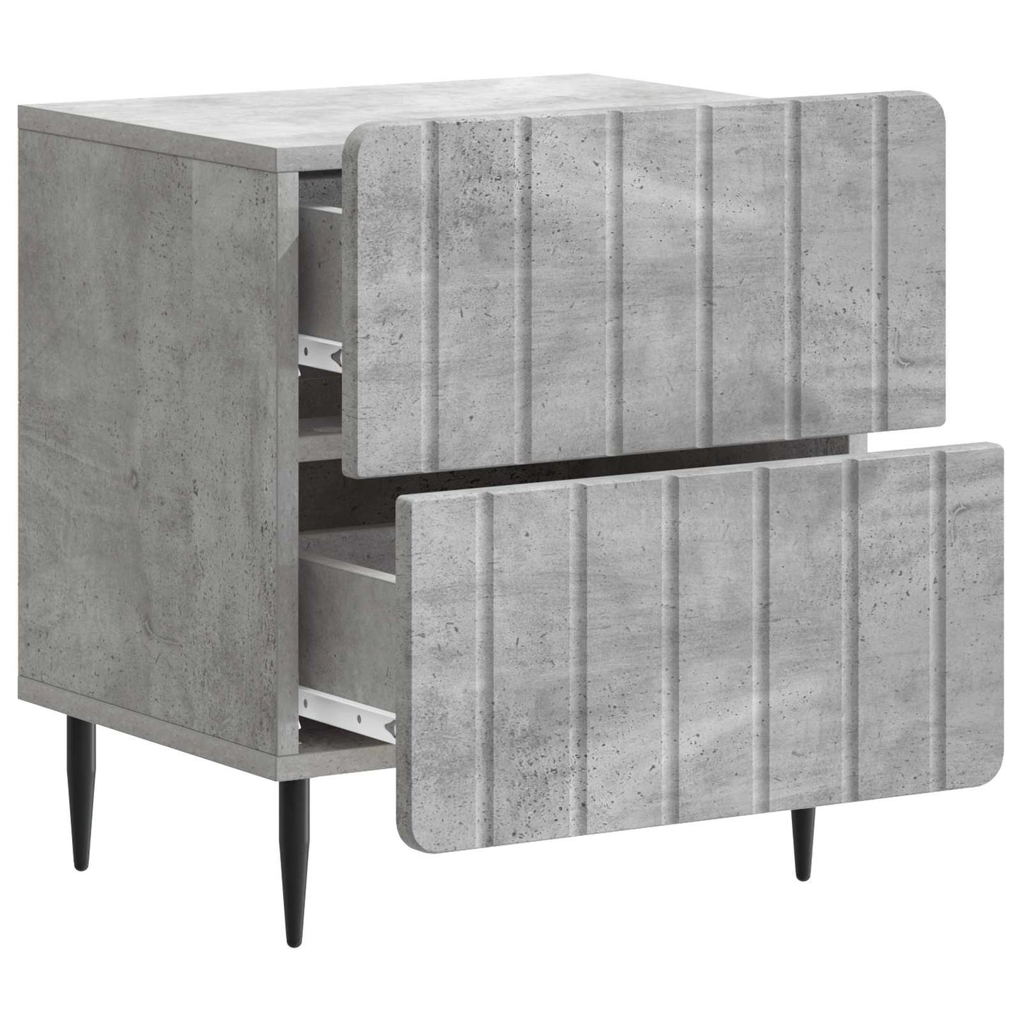 Nachttisch 2 Stk. Betongrau 43 x 34,5 x 49,5 cm Holzwerkstoff