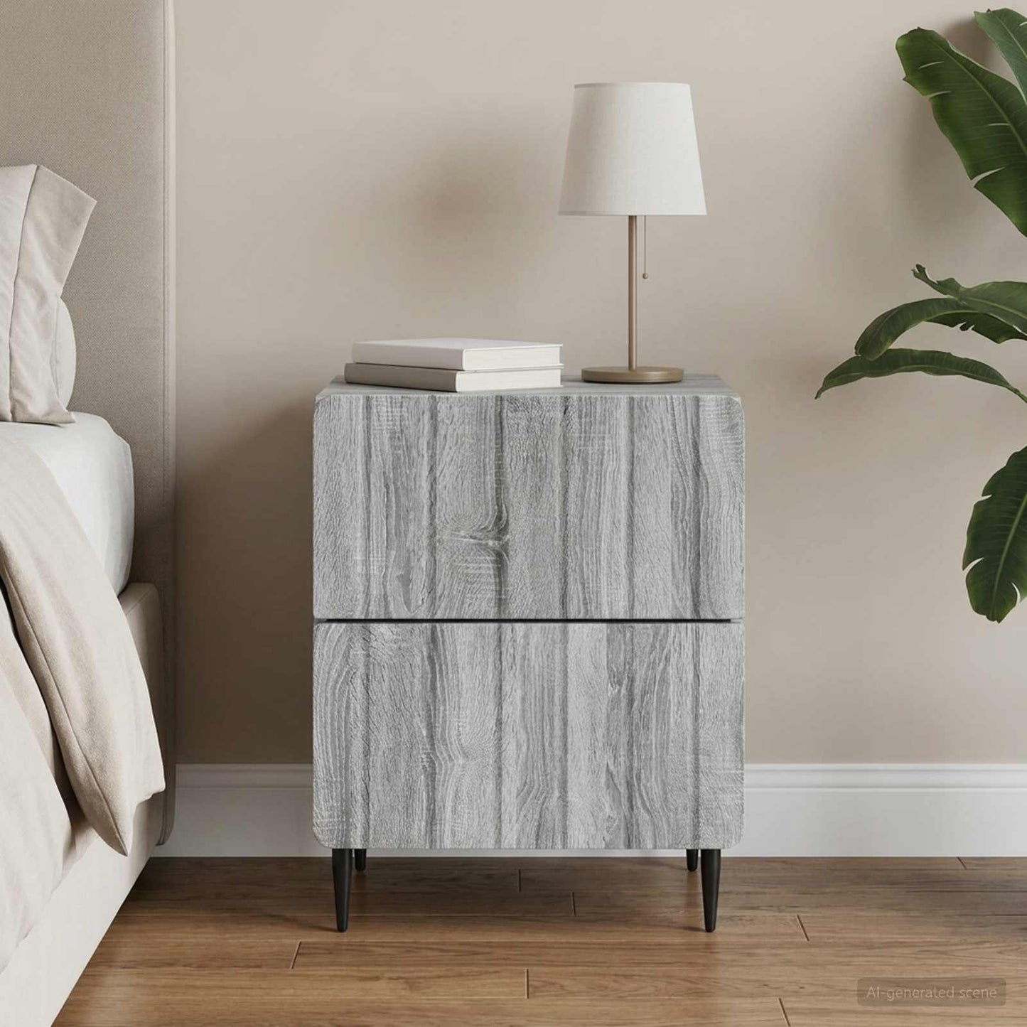 Nachttisch Sonoma-Grau 43 x 34,5 x 49,5 cm Holzwerkstoff
