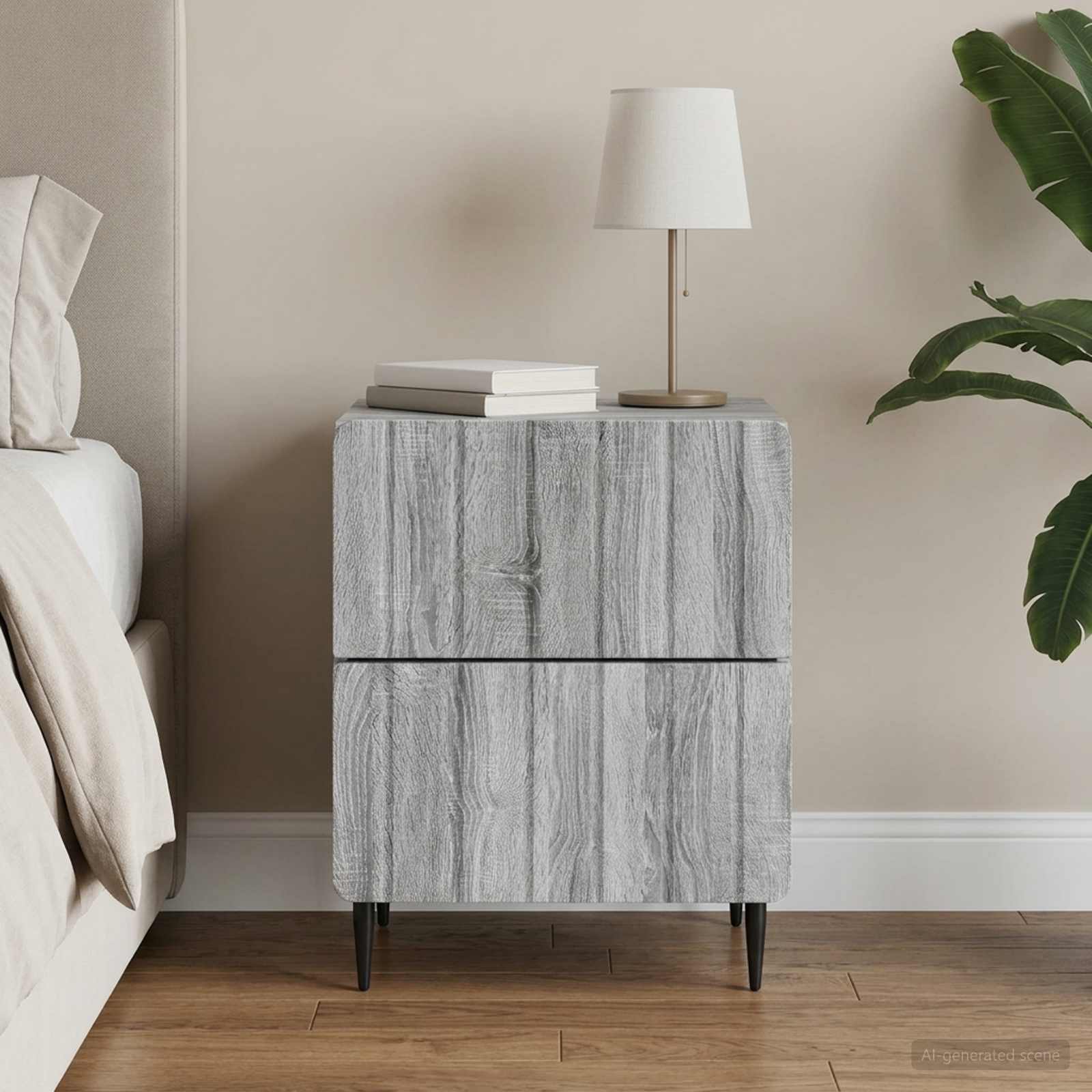 Nachttisch Sonoma-Grau 43 x 34,5 x 49,5 cm Holzwerkstoff