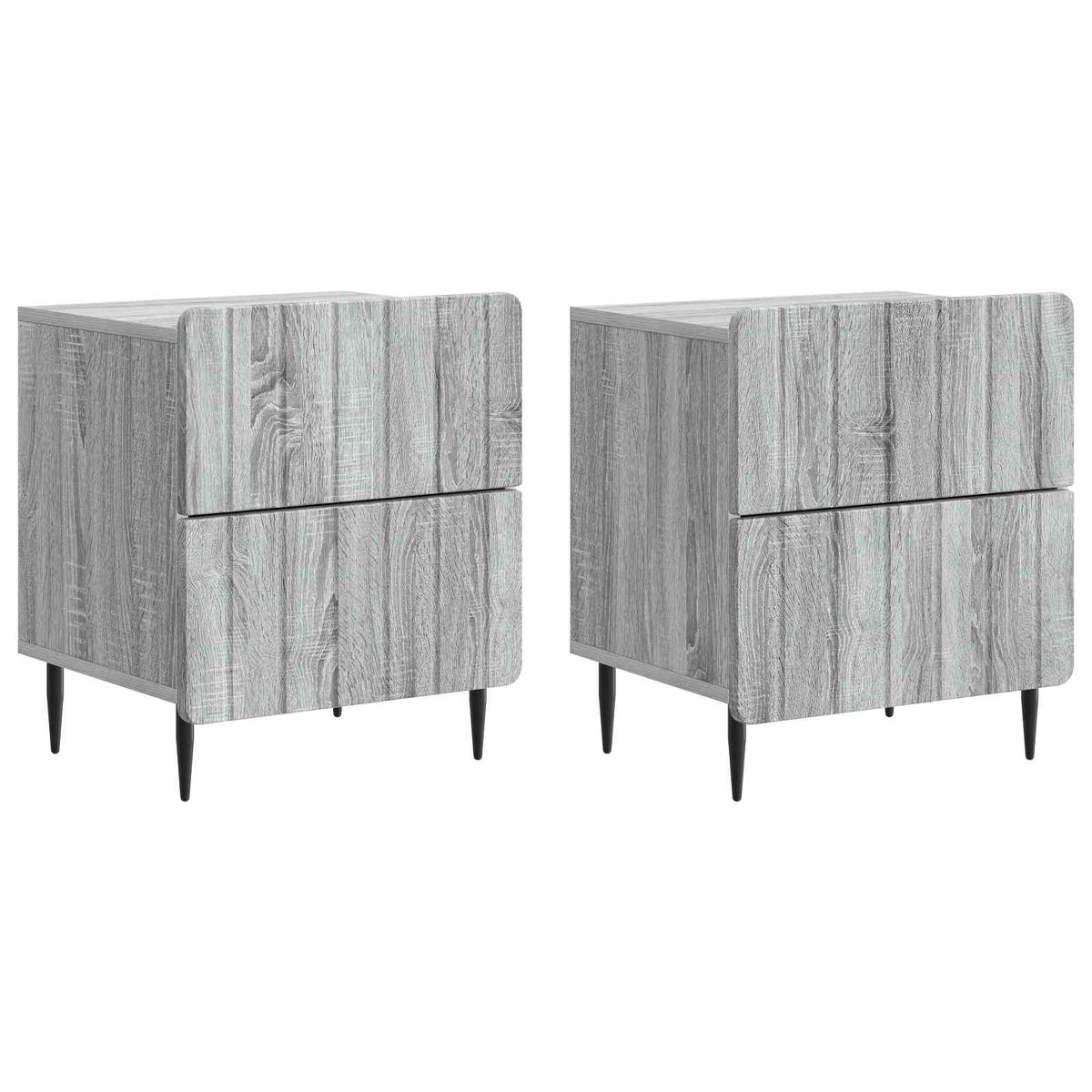 Nachttisch 2 Stk. Sonoma-Grau 43 x 34,5 x 49,5 cm Holzwerkstoff