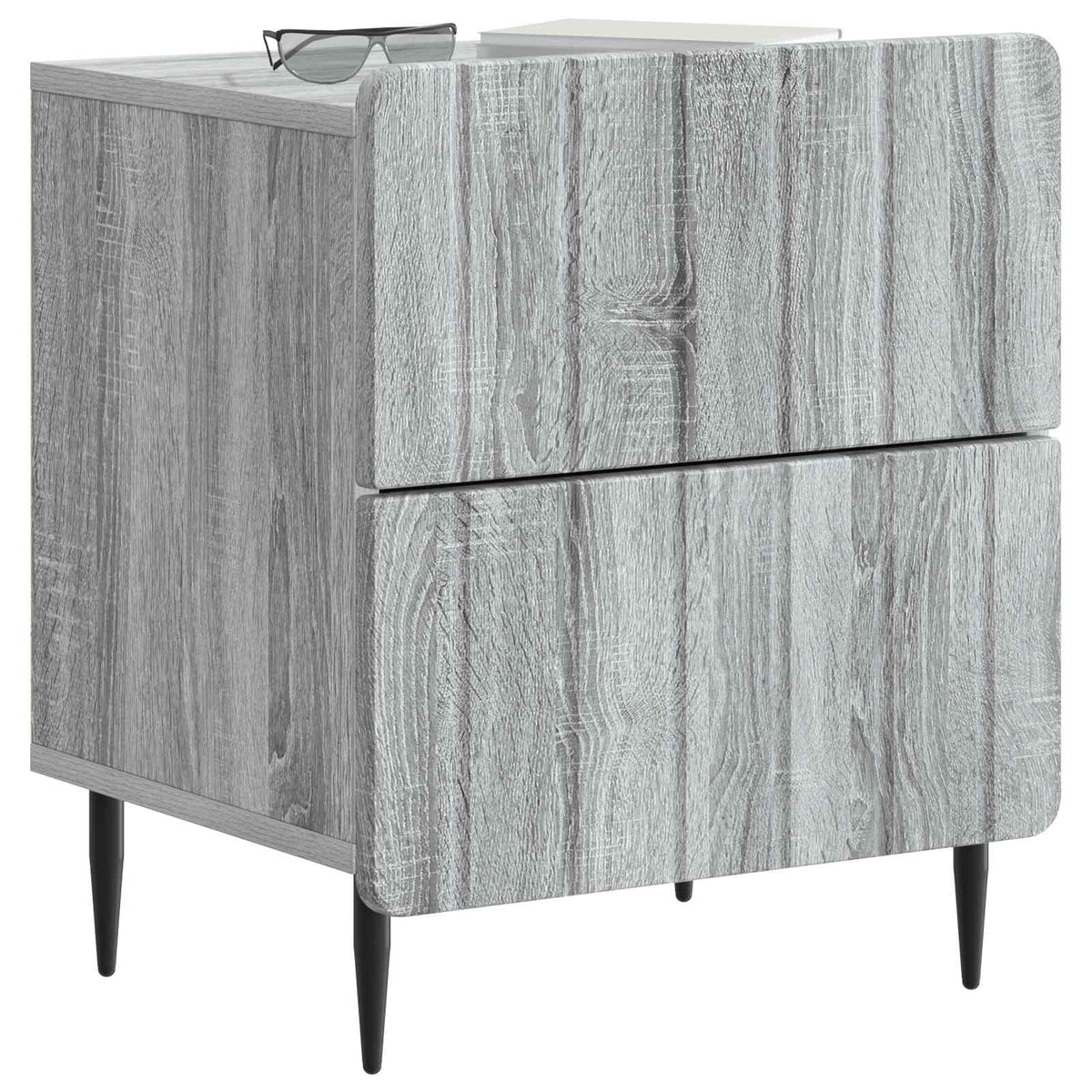 Nachttisch 2 Stk. Sonoma-Grau 43 x 34,5 x 49,5 cm Holzwerkstoff