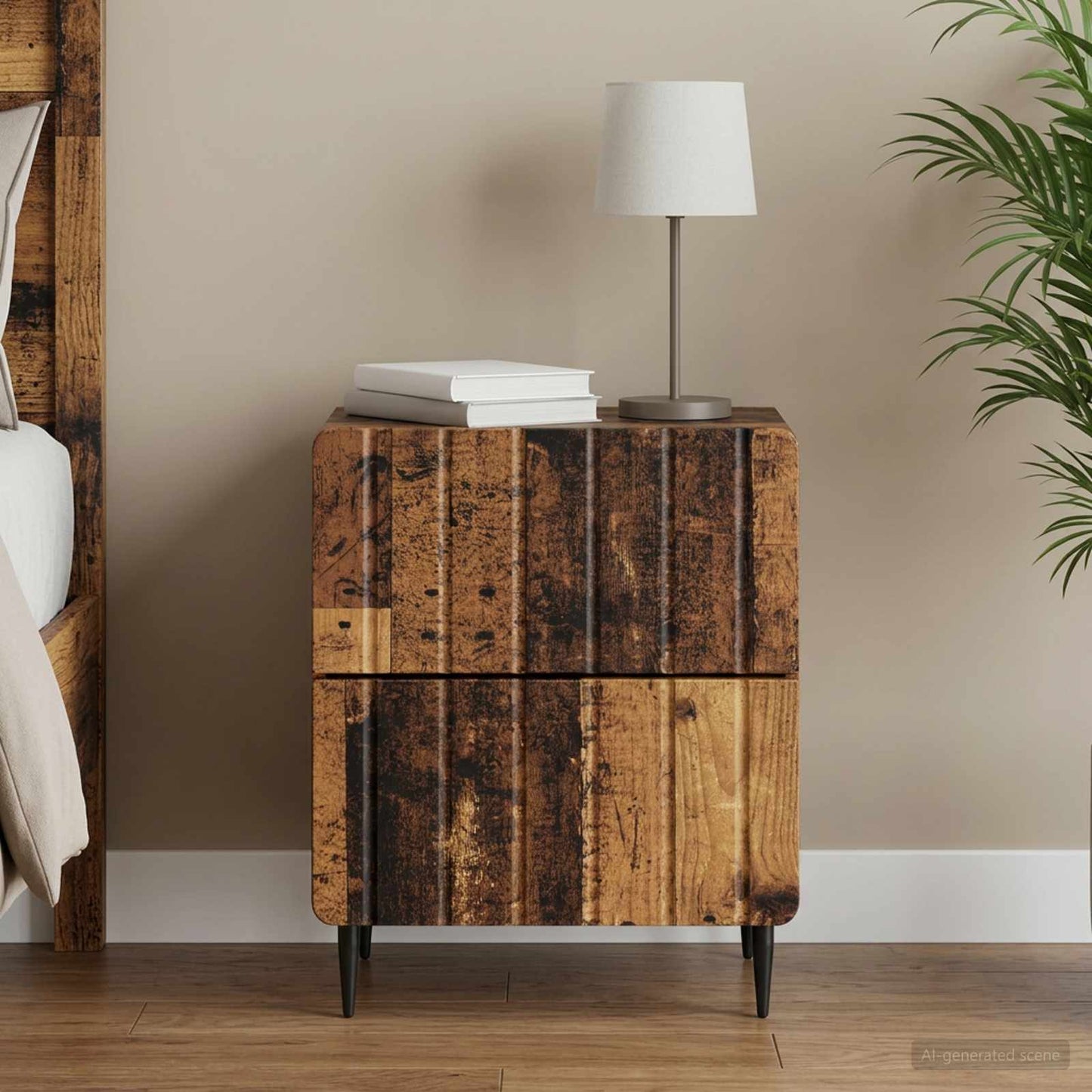 Nachttisch Altholz 43 x 34,5 x 49,5 cm Holzwerkstoff