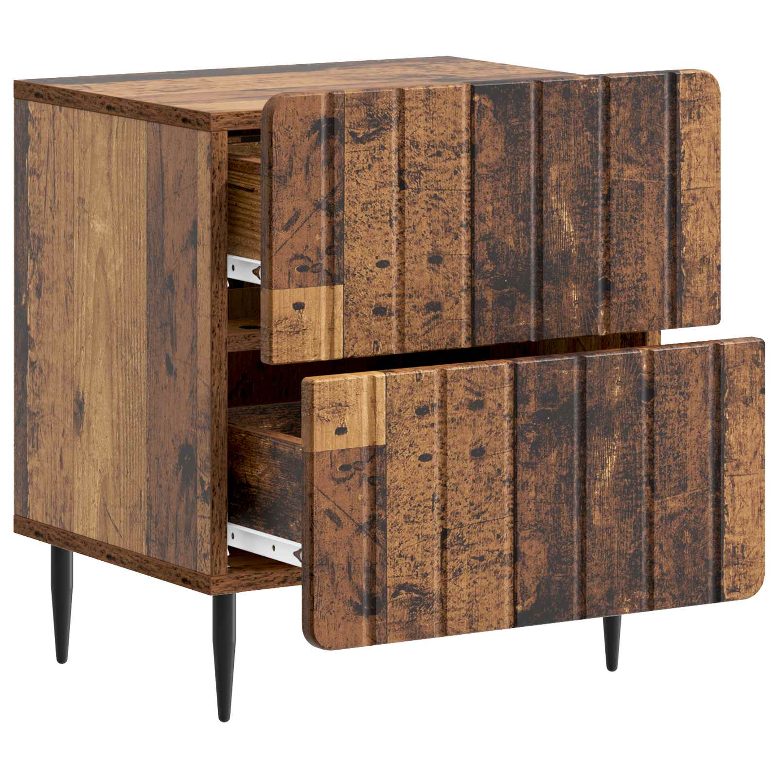 Nachttisch 2 Stk. Altholz 43 x 34,5 x 49,5 cm Holzwerkstoff