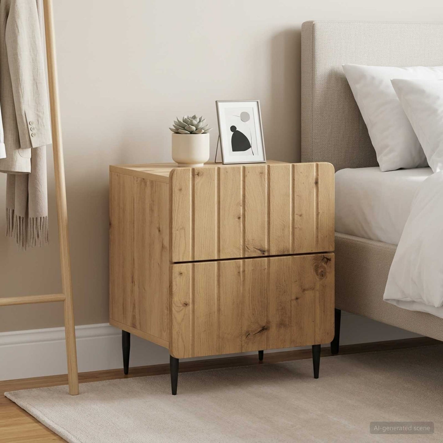Nachttisch 2 stk. Artisan-Eiche 43 x 34,5 x 49,5 cm