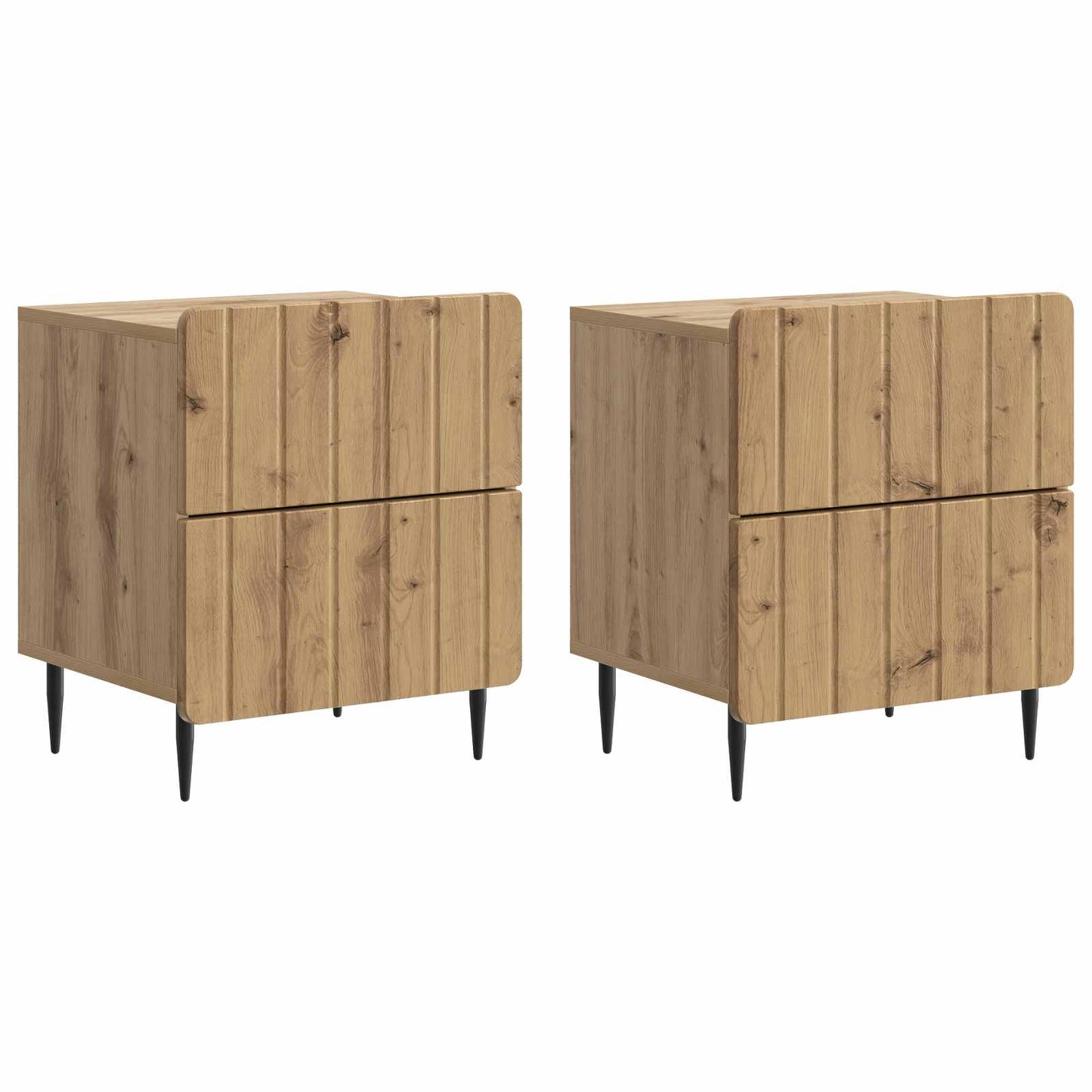 Nachttisch 2 stk. Artisan-Eiche 43 x 34,5 x 49,5 cm