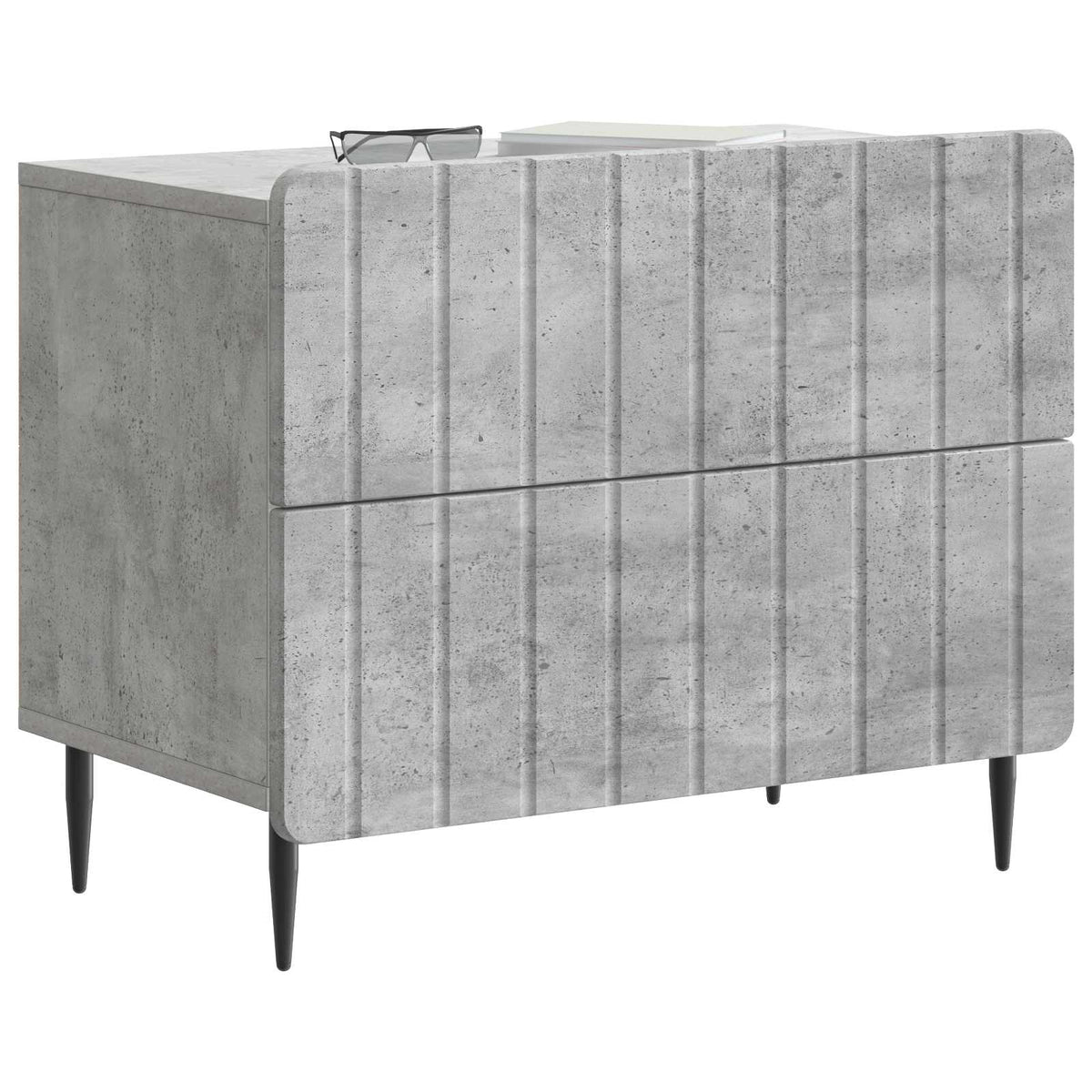 Nachttisch Betongrau 62 x 34,5 x 49,5 cm Holzwerkstoff