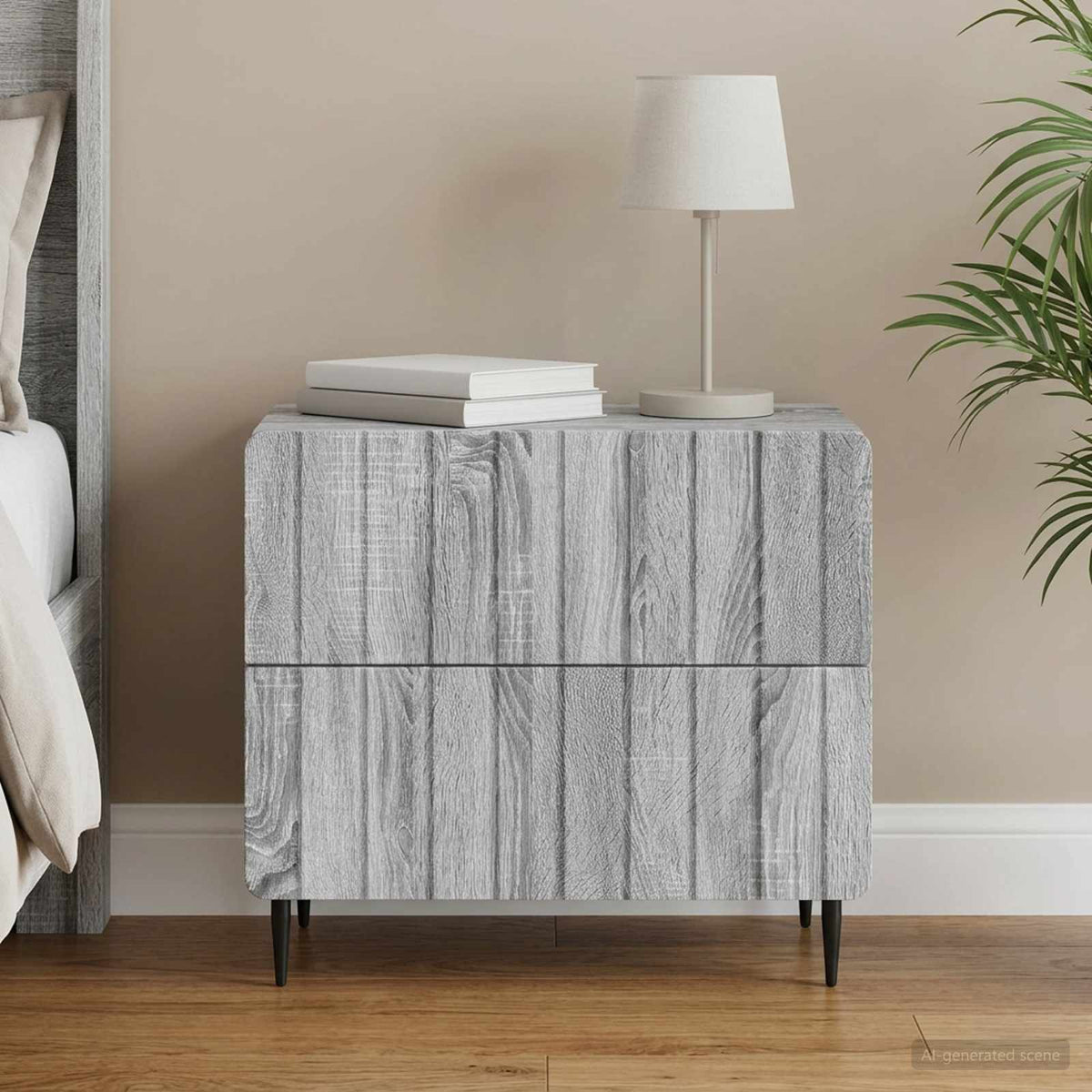 Nachttisch Sonoma-Grau 62 x 34,5 x 49,5 cm Holzwerkstoff