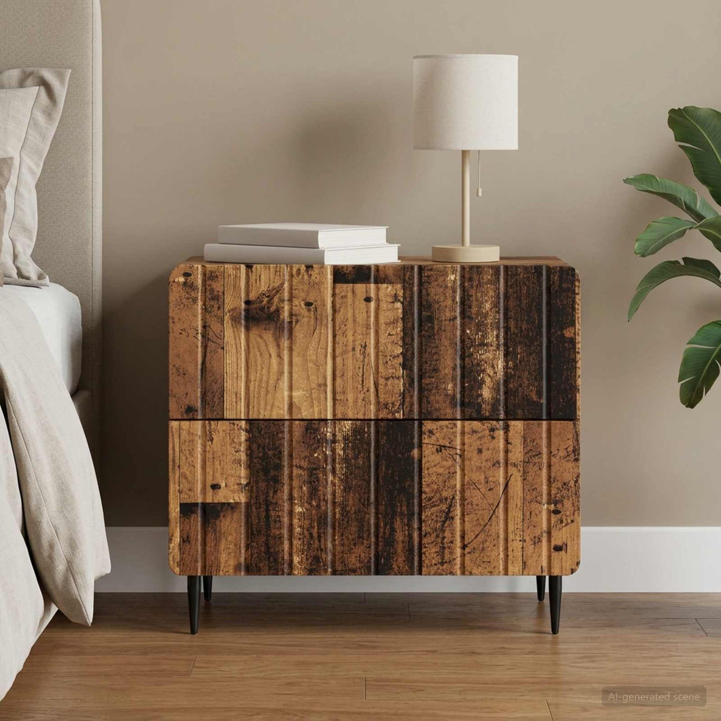 Nachttisch Altholz 62 x 34,5 x 49,5 cm Holzwerkstoff