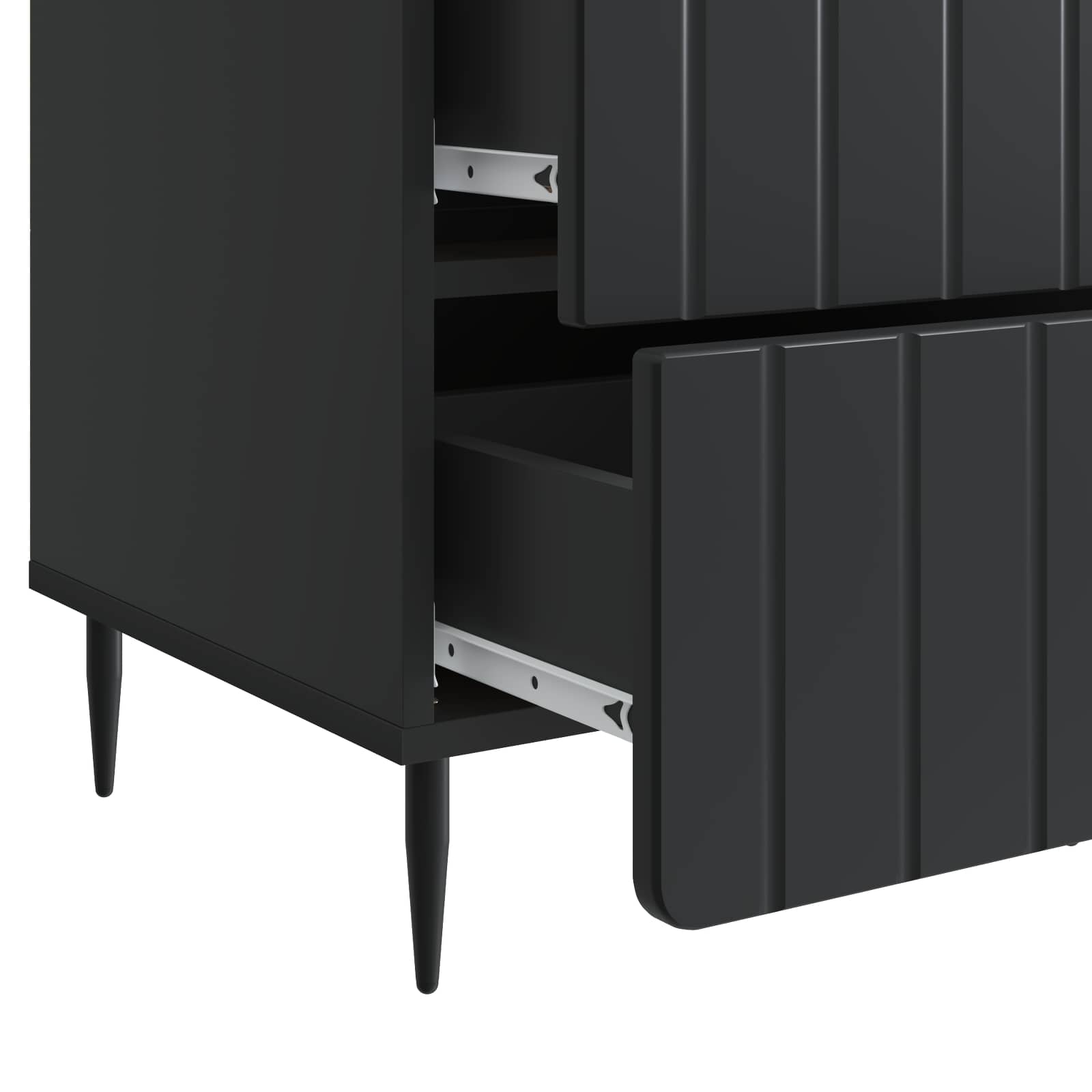 Nachttisch mit Schubladen Schwarz 43 x 41 x 68 cm Holzwerkstoff