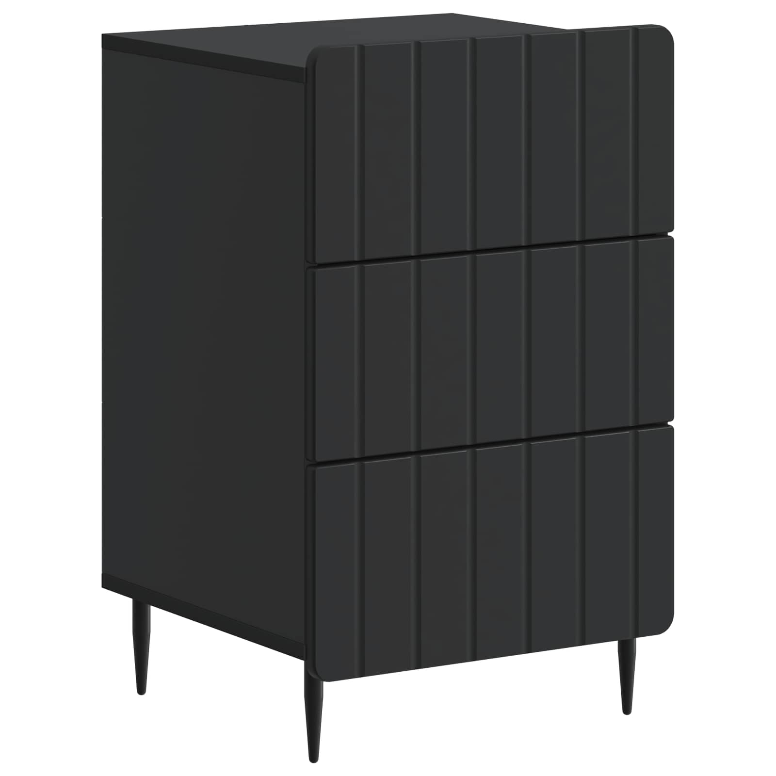 Nachttisch mit Schubladen Schwarz 43 x 41 x 68 cm Holzwerkstoff