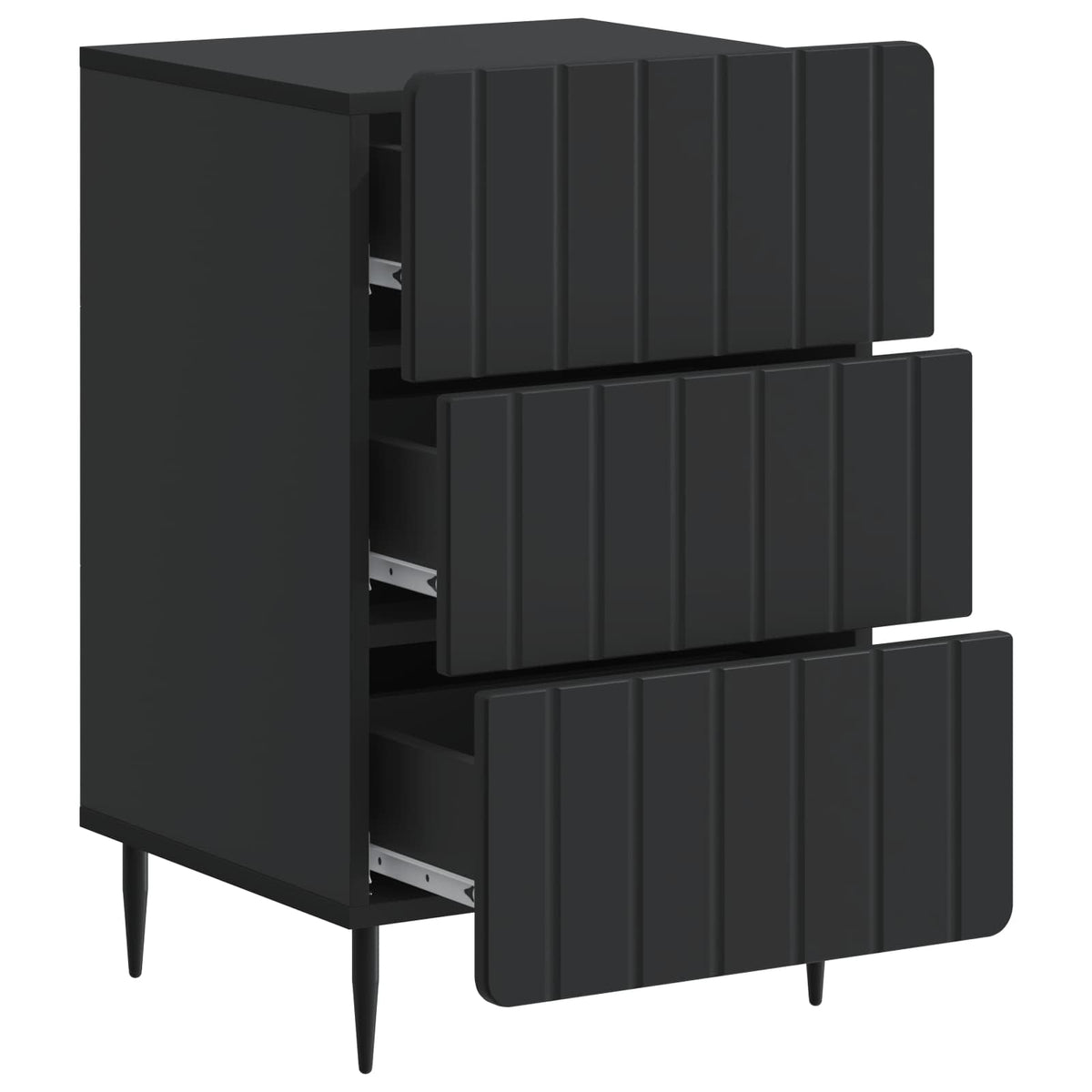 Nachttisch mit Schubladen Schwarz 43 x 41 x 68 cm Holzwerkstoff