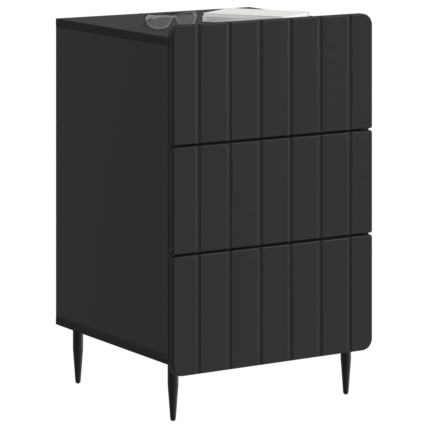 Nachttisch mit Schubladen Schwarz 43 x 41 x 68 cm Holzwerkstoff