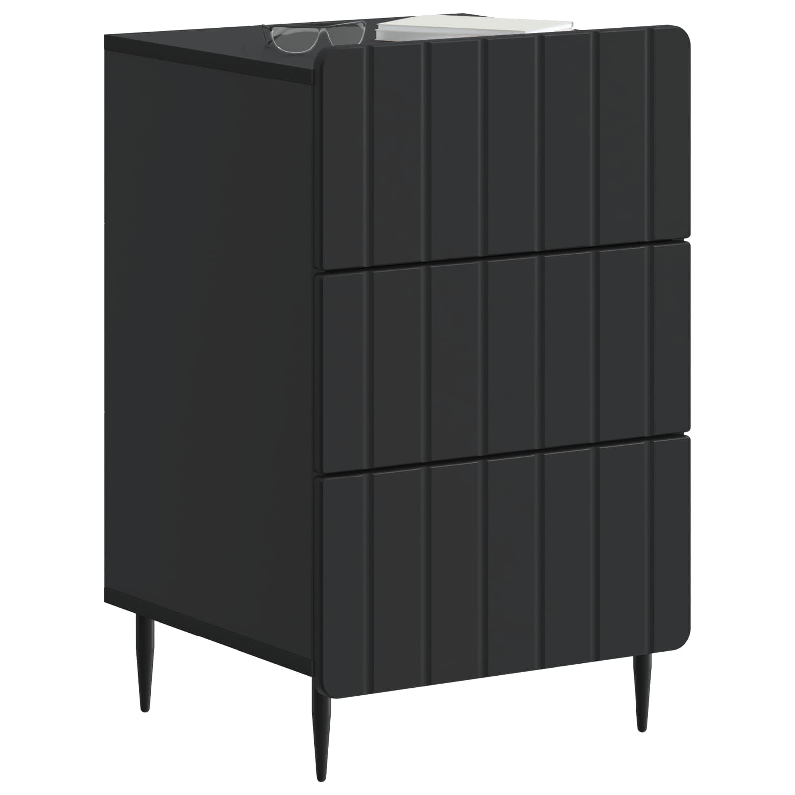 Nachttisch mit Schubladen Schwarz 43 x 41 x 68 cm Holzwerkstoff