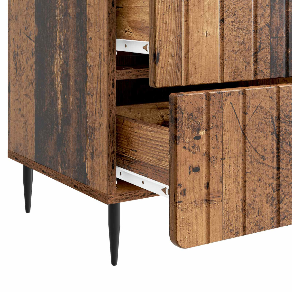 Nachttisch mit Schubladen Altholz 43 x 41 x 68 cm Holzwerkstoff