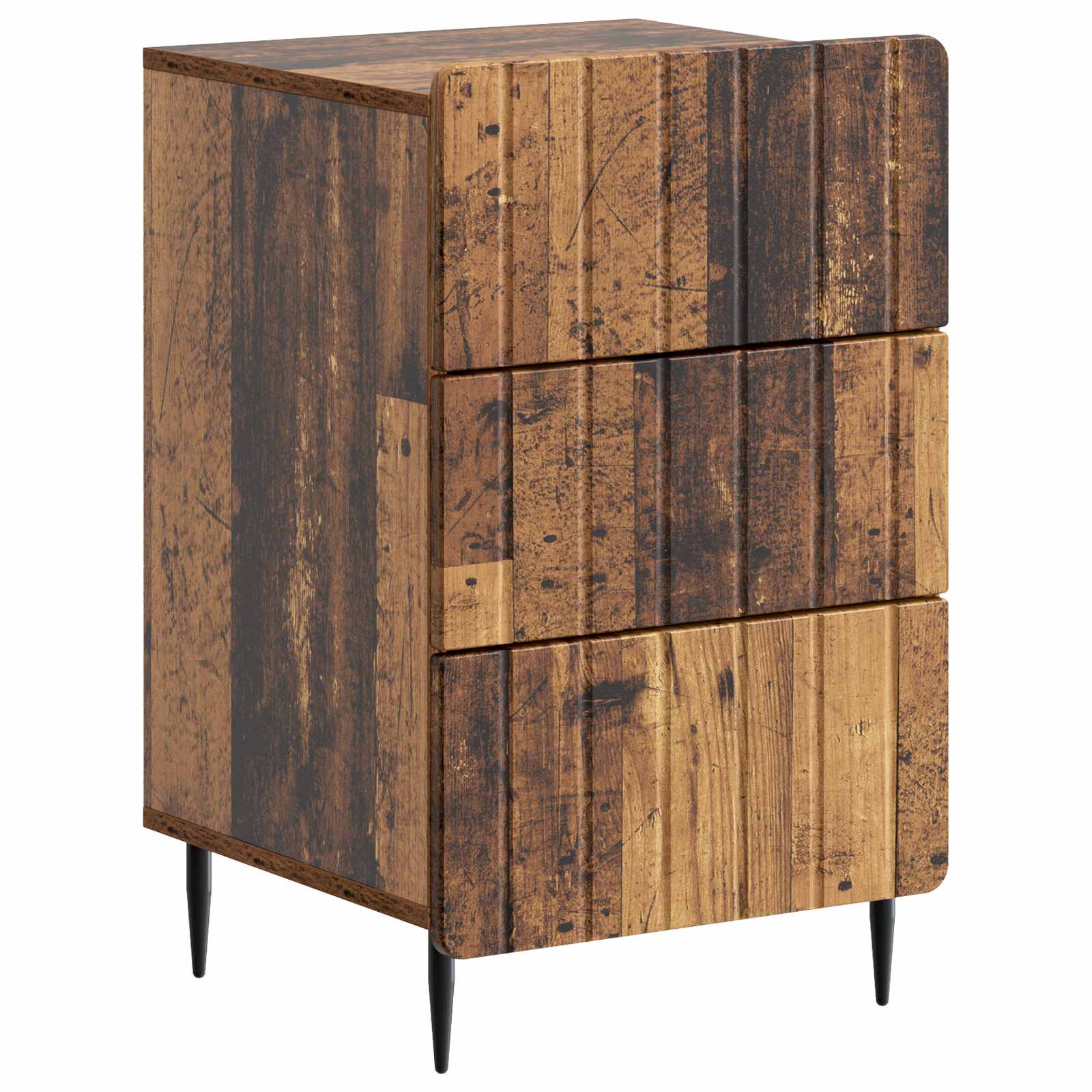 Nachttisch mit Schubladen Altholz 43 x 41 x 68 cm Holzwerkstoff