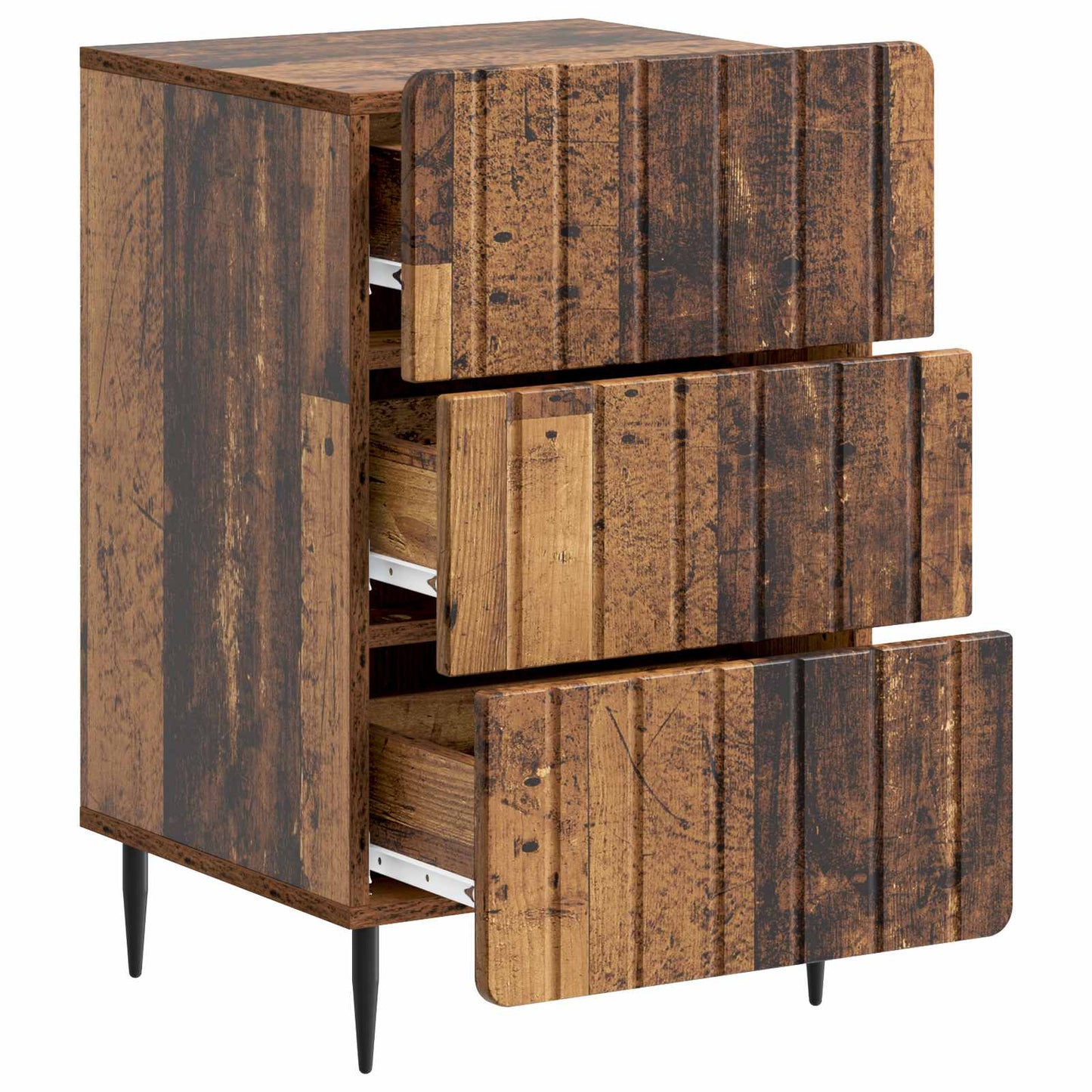 Nachttisch mit Schubladen Altholz 43 x 41 x 68 cm Holzwerkstoff