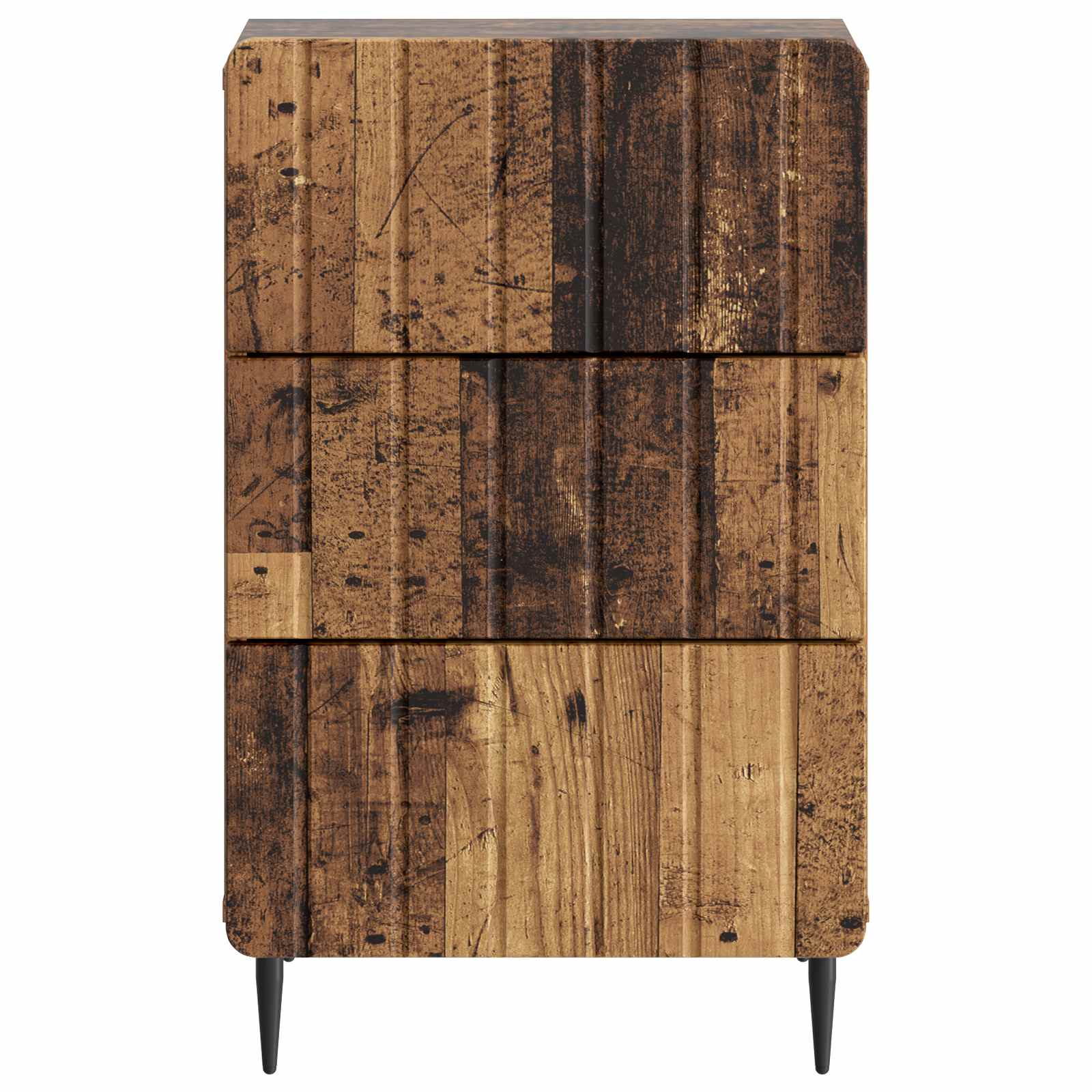 Nachttisch mit Schubladen Altholz 43 x 41 x 68 cm Holzwerkstoff